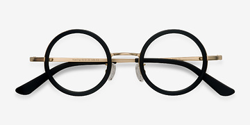 Black Roaring -  Vintage Acetate, Metal Eyeglasses