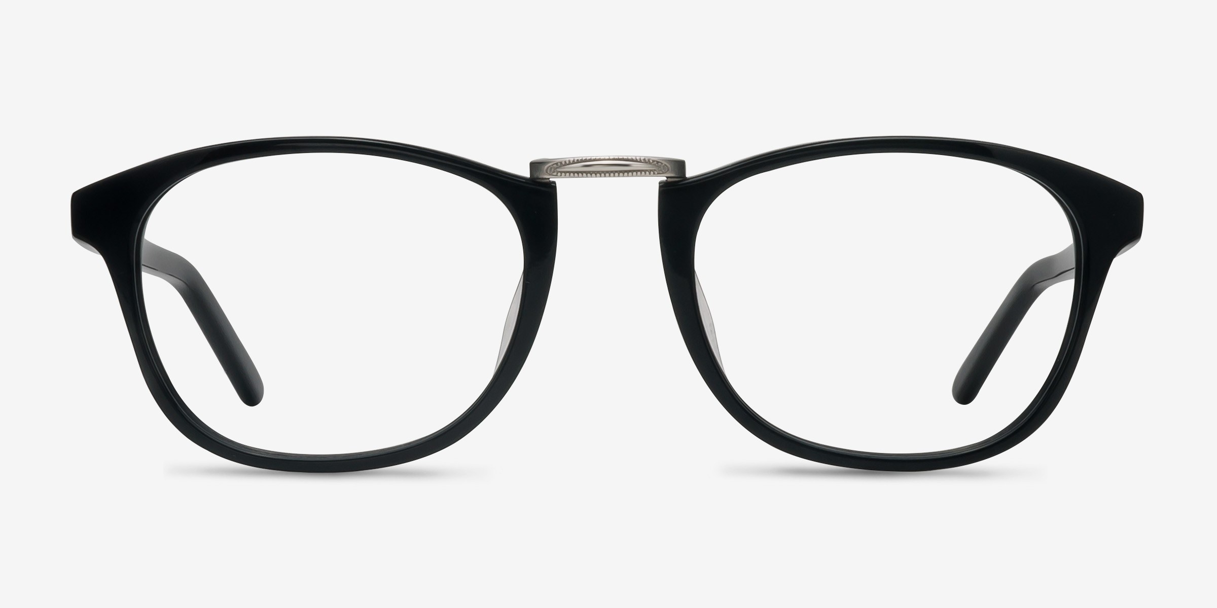 Tomorrow Noir MétalMontures de lunettes de vue d'EyeBuyDirect, Vue de Face