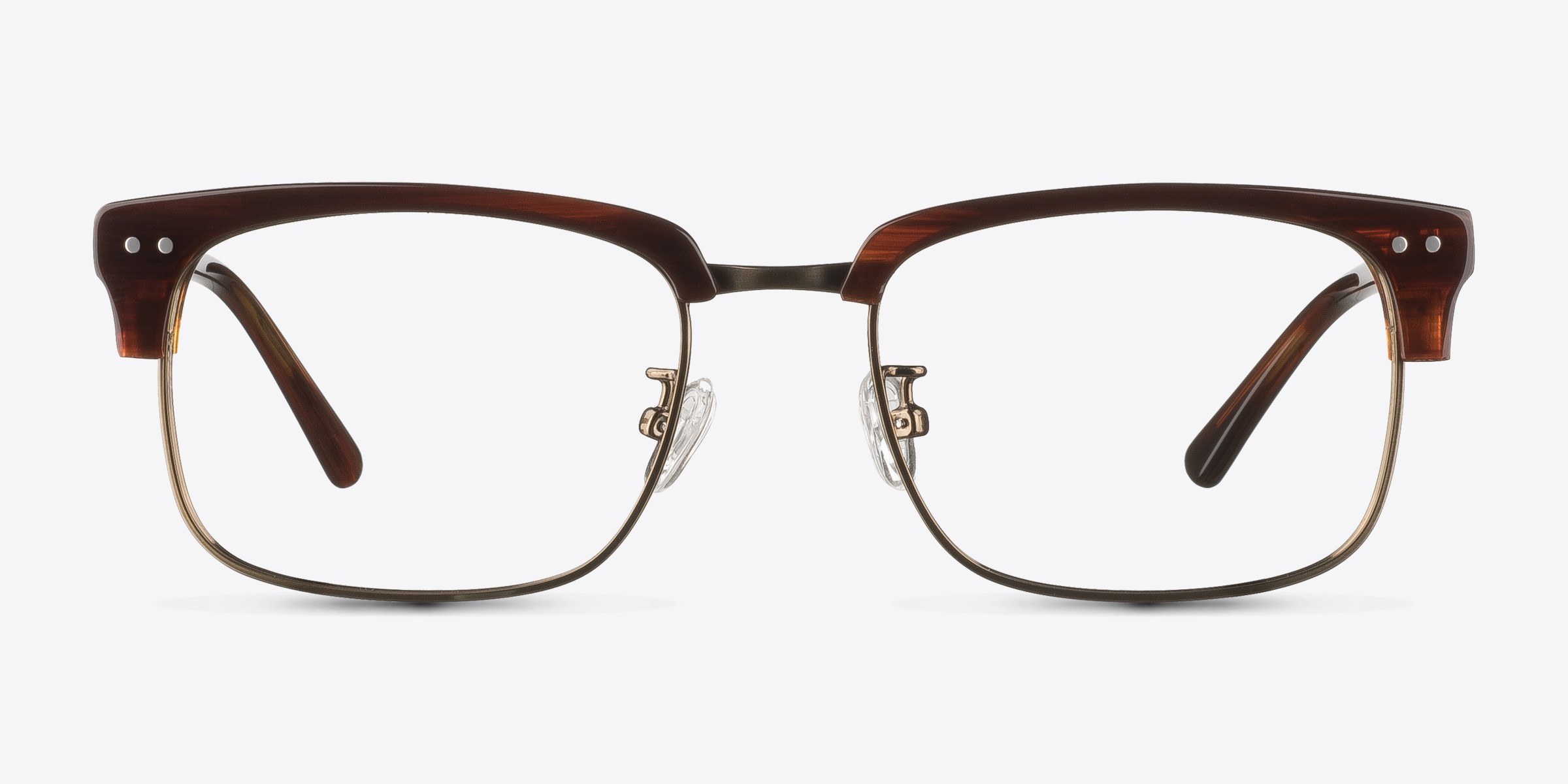 The Woods Striped Brown MétalMontures de lunettes de vue d'EyeBuyDirect, Vue de Face