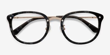 Gray Floral Sakura -  Designer Metal Eyeglasses