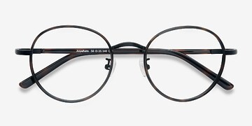 Dark Tortoise Anywhere -  Vintage Metal Eyeglasses