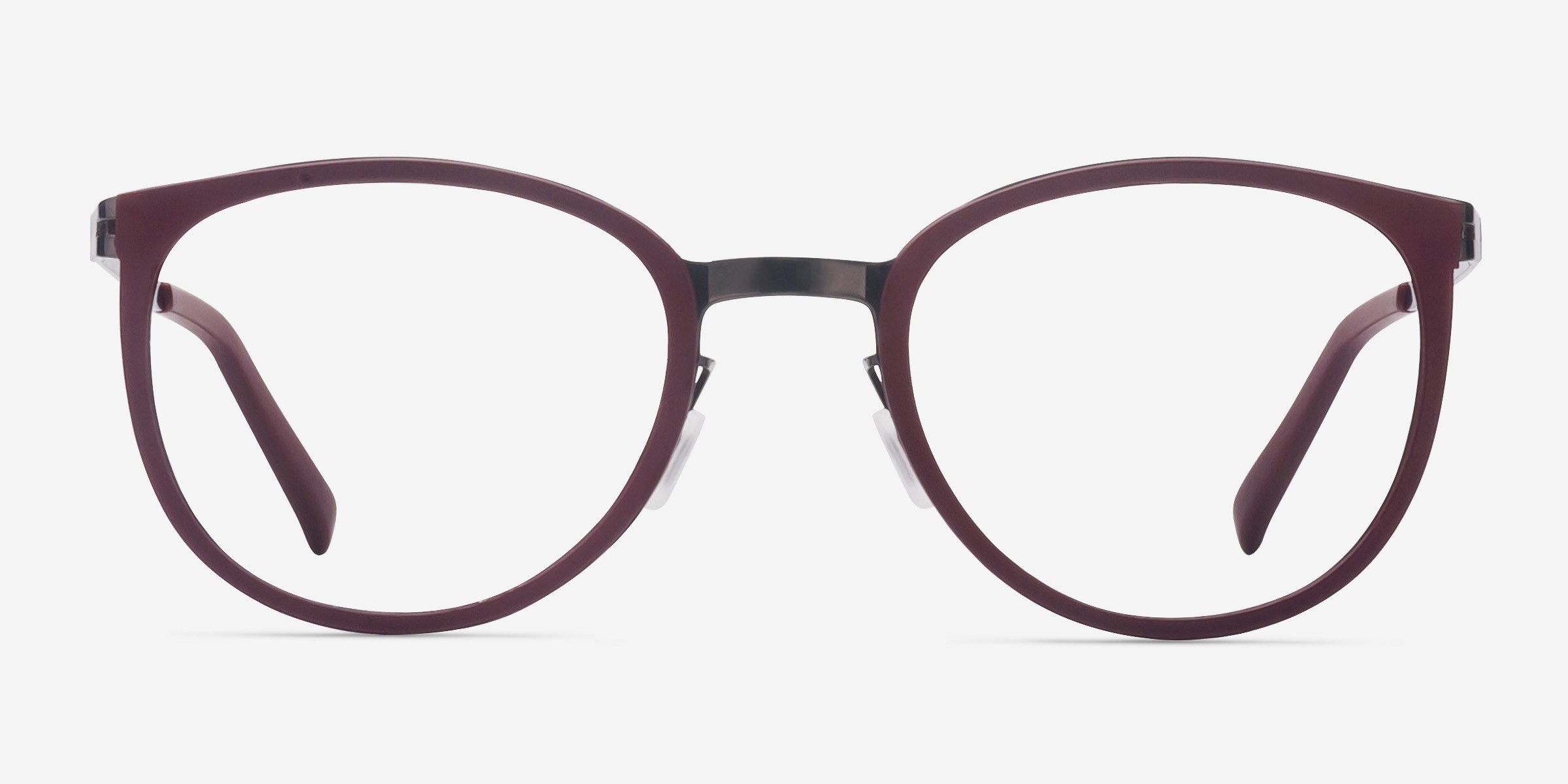 Alpha Burgundy MétalMontures de lunettes de vue d'EyeBuyDirect, Vue de Face