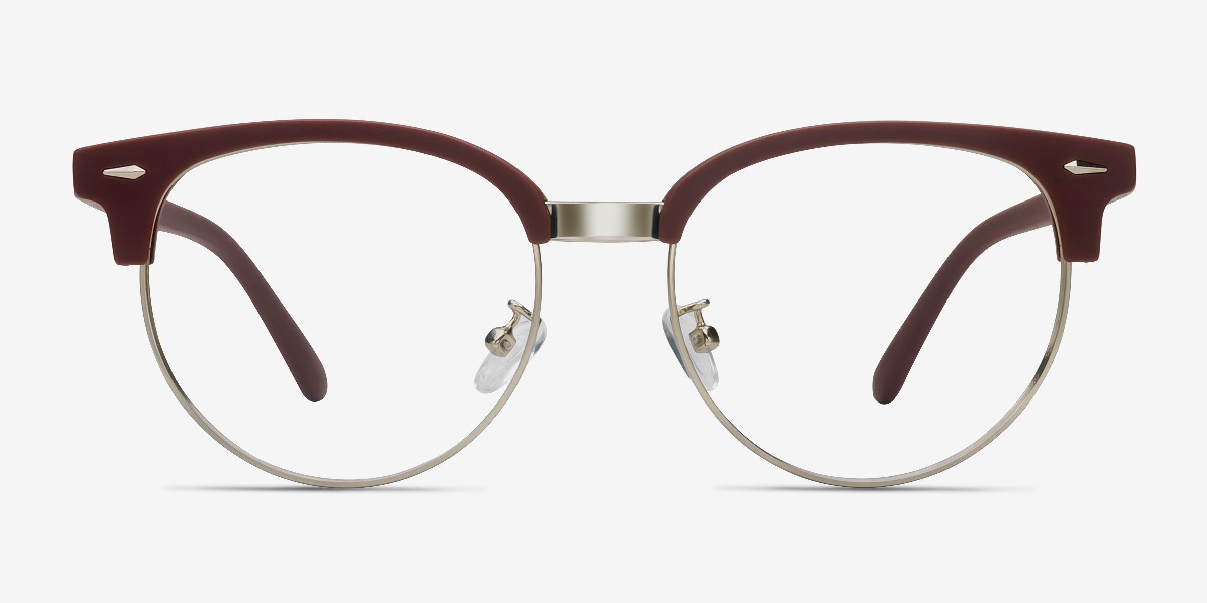 Narita Matte Burgundy PlastiqueMontures de lunettes de vue d'EyeBuyDirect, Vue de Face