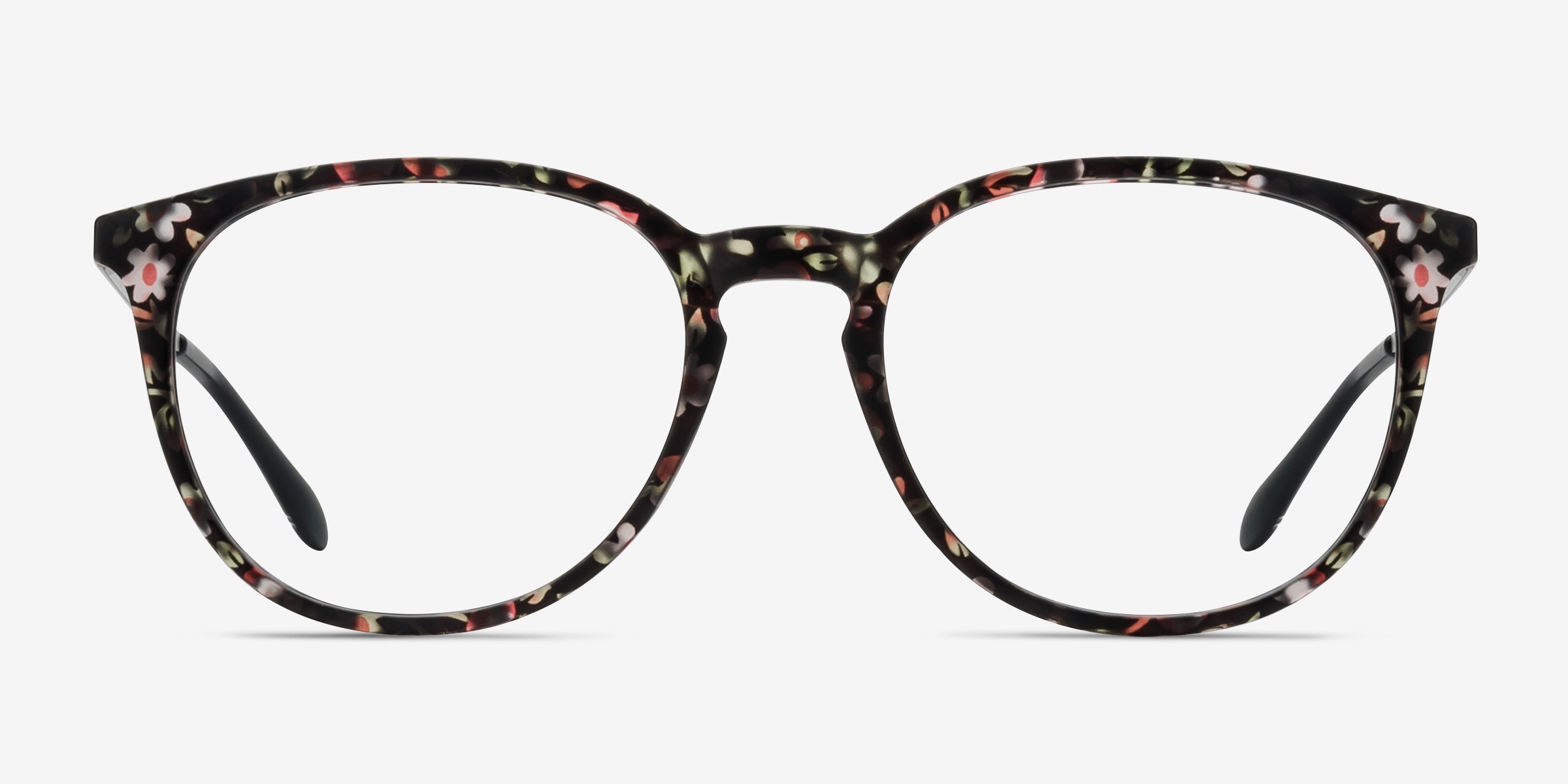 Gracious Pink Floral Plastic-metalMontures de lunettes de vue d'EyeBuyDirect, Vue de Face