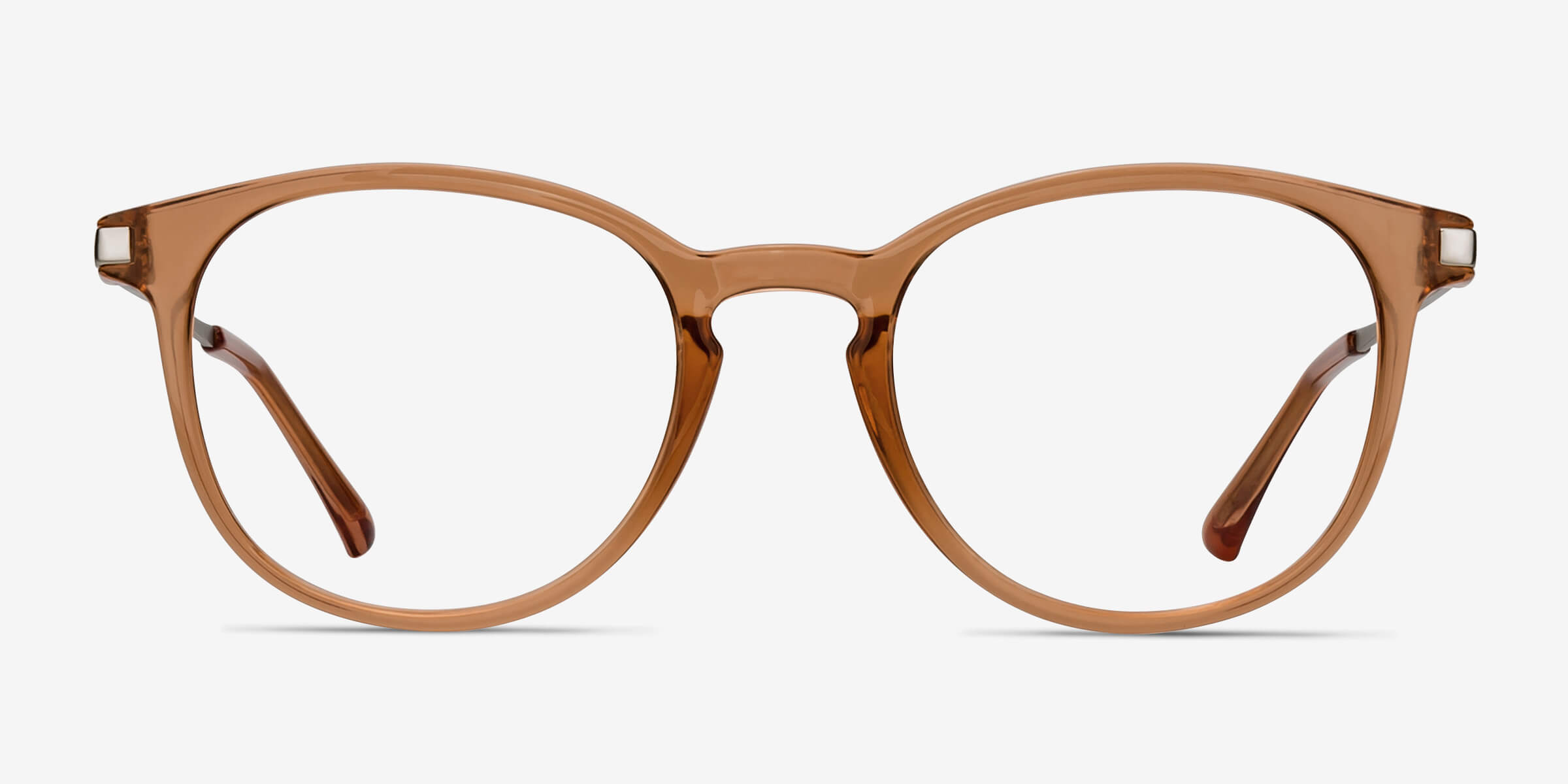 Mirando Light Brown PlastiqueMontures de lunettes de vue d'EyeBuyDirect, Vue de Face