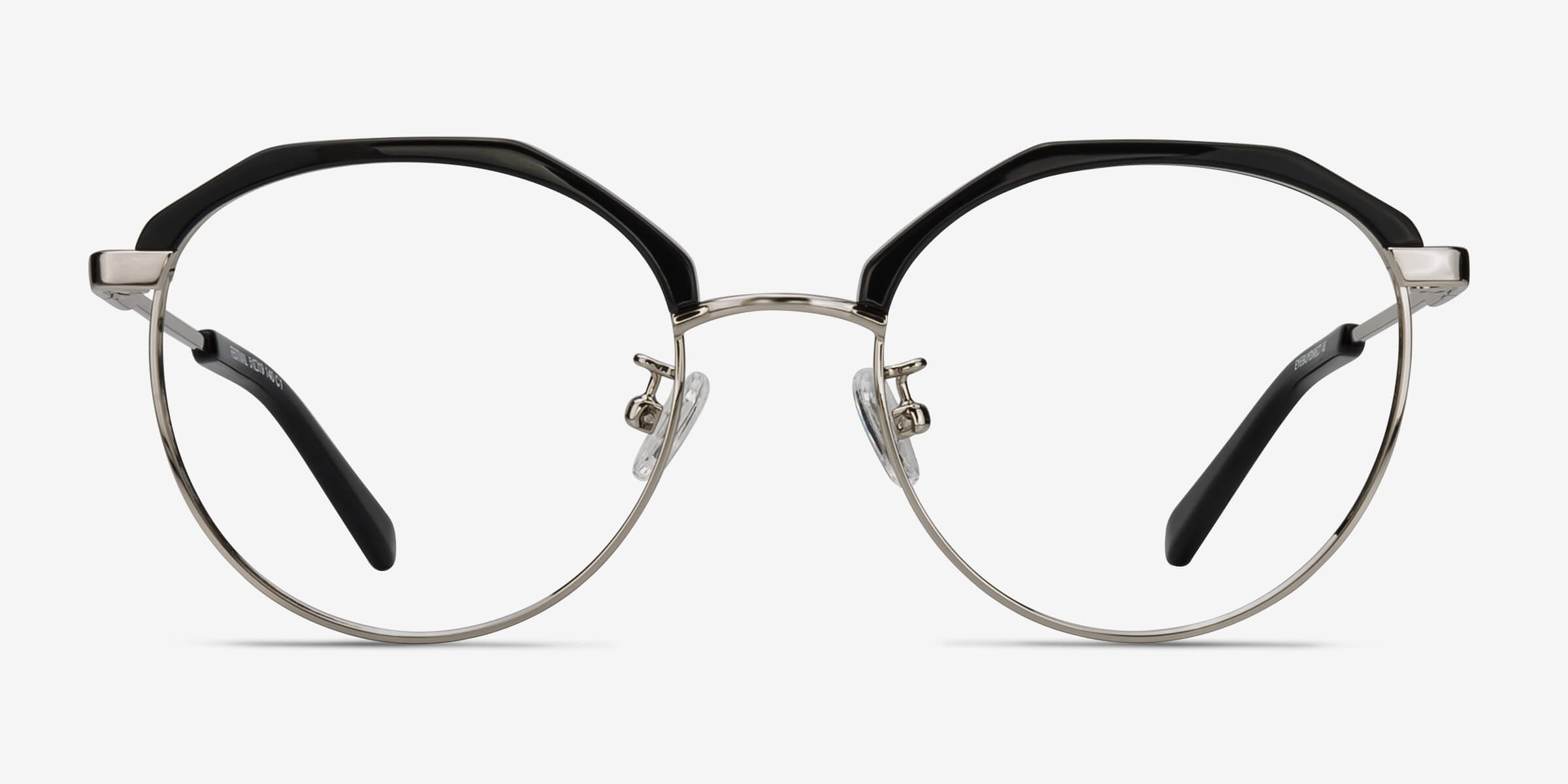 Festival Noir MétalMontures de lunettes de vue d'EyeBuyDirect, Vue de Face