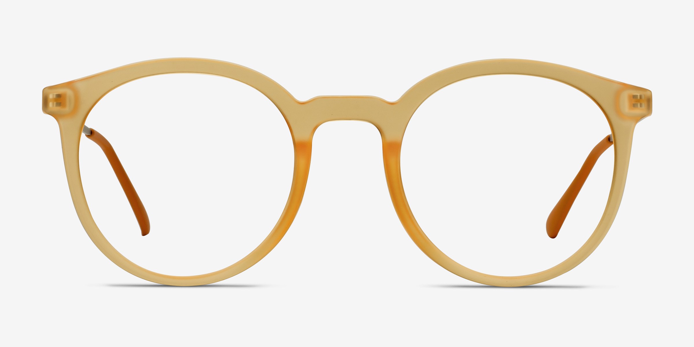 Grin Matte Yellow Plastic-metalMontures de lunettes de vue d'EyeBuyDirect, Vue de Face
