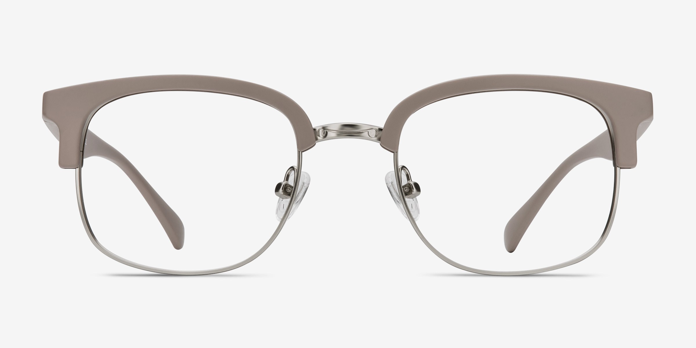 Yokote Gris Plastic-metalMontures de lunettes de vue d'EyeBuyDirect, Vue de Face