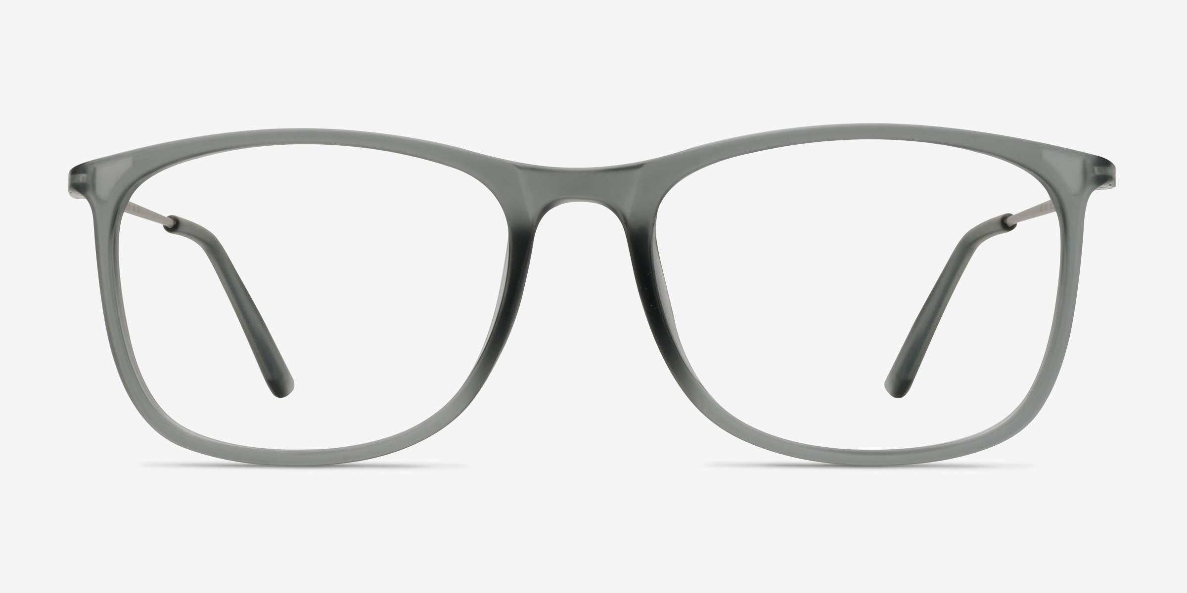Hurricane Matte Gray Plastic-metalMontures de lunettes de vue d'EyeBuyDirect, Vue de Face
