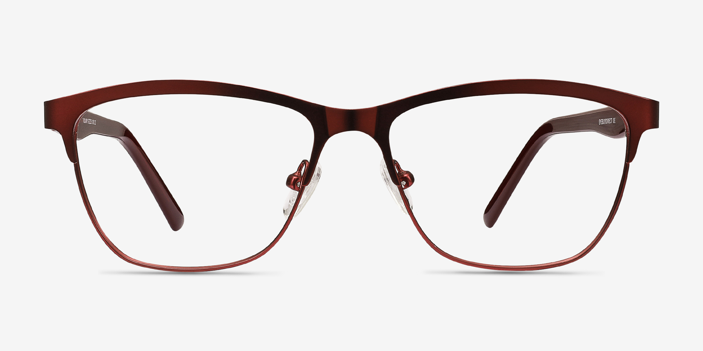 Volary Rouge Acetate-metalMontures de lunettes de vue d'EyeBuyDirect, Vue de Face