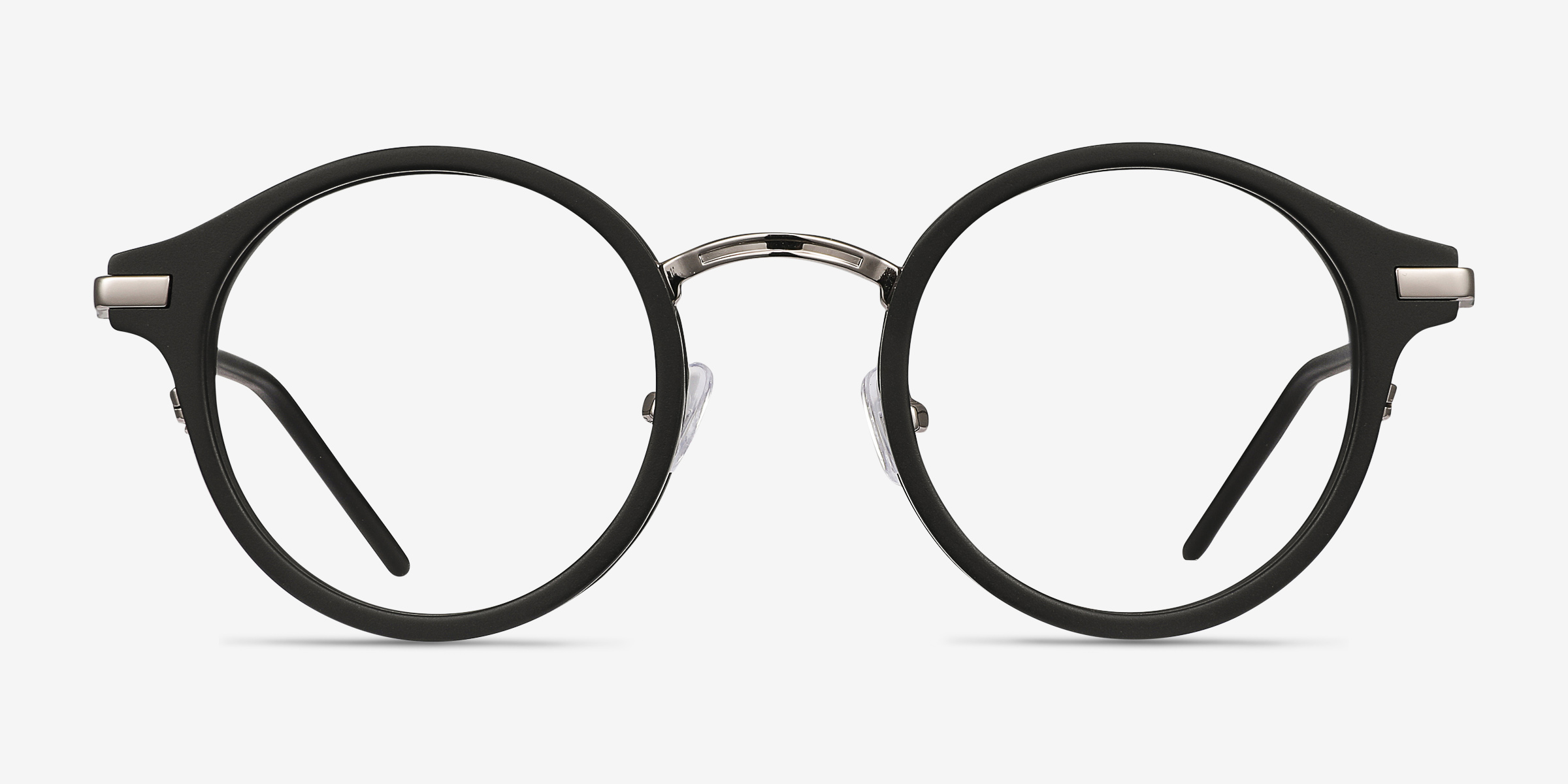 Roto Noir Acetate-metalMontures de lunettes de vue d'EyeBuyDirect, Vue de Face