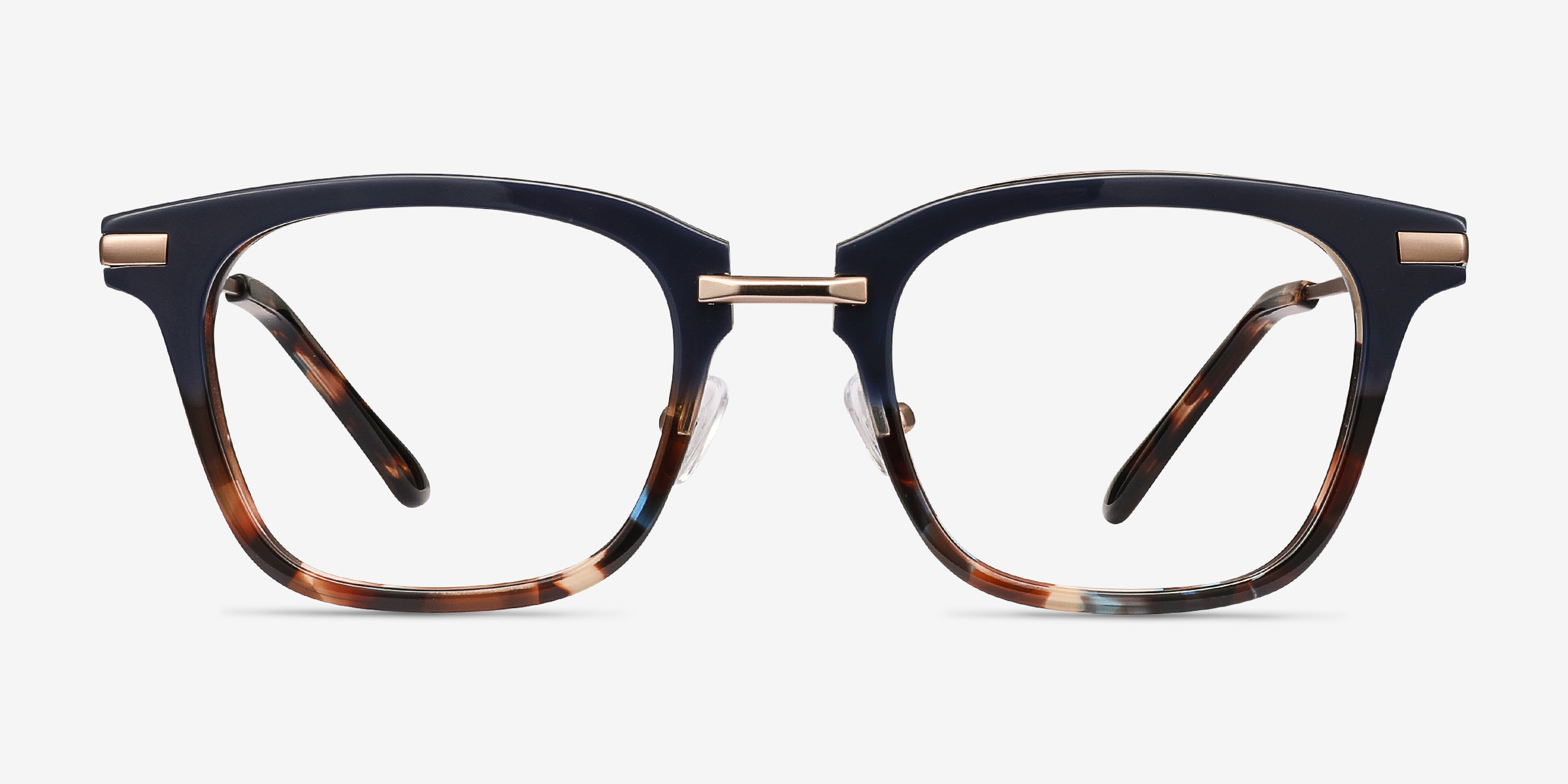 Candela Blue Floral Acetate-metalMontures de lunettes de vue d'EyeBuyDirect, Vue de Face