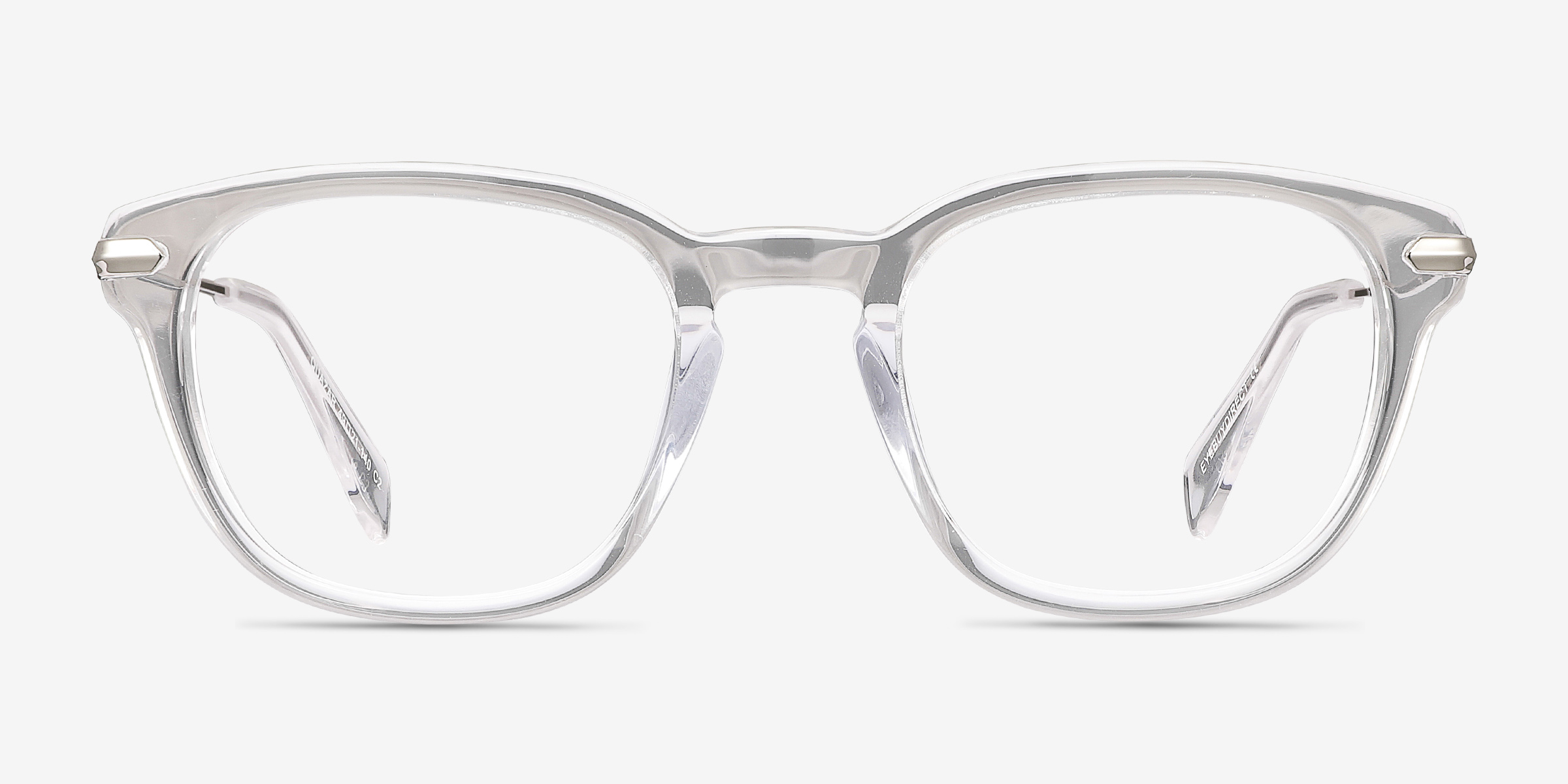Quazar Transparent Acetate-metalMontures de lunettes de vue d'EyeBuyDirect, Vue de Face