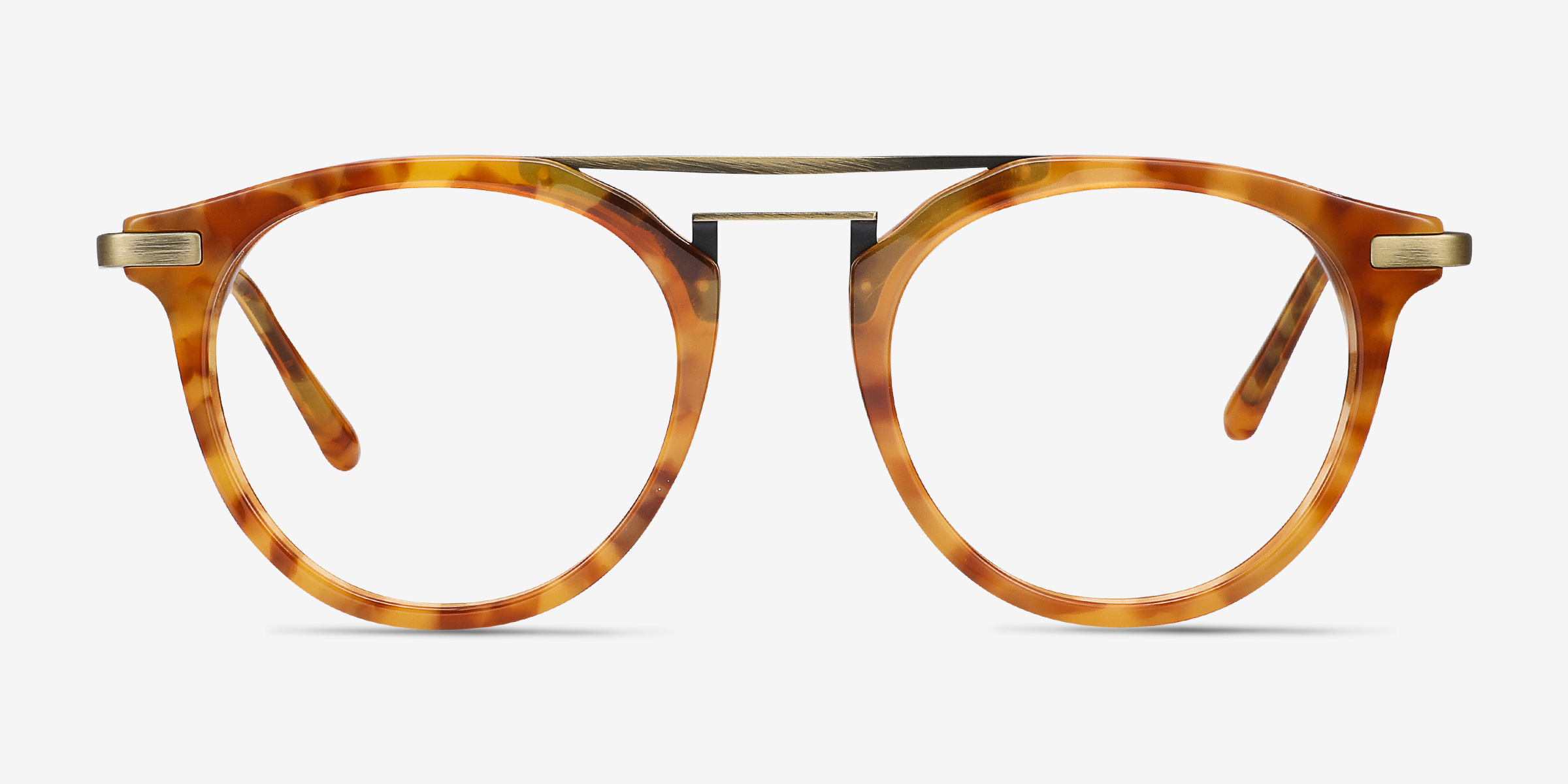 Alba Light Tortoise Acetate-metalMontures de lunettes de vue d'EyeBuyDirect, Vue de Face