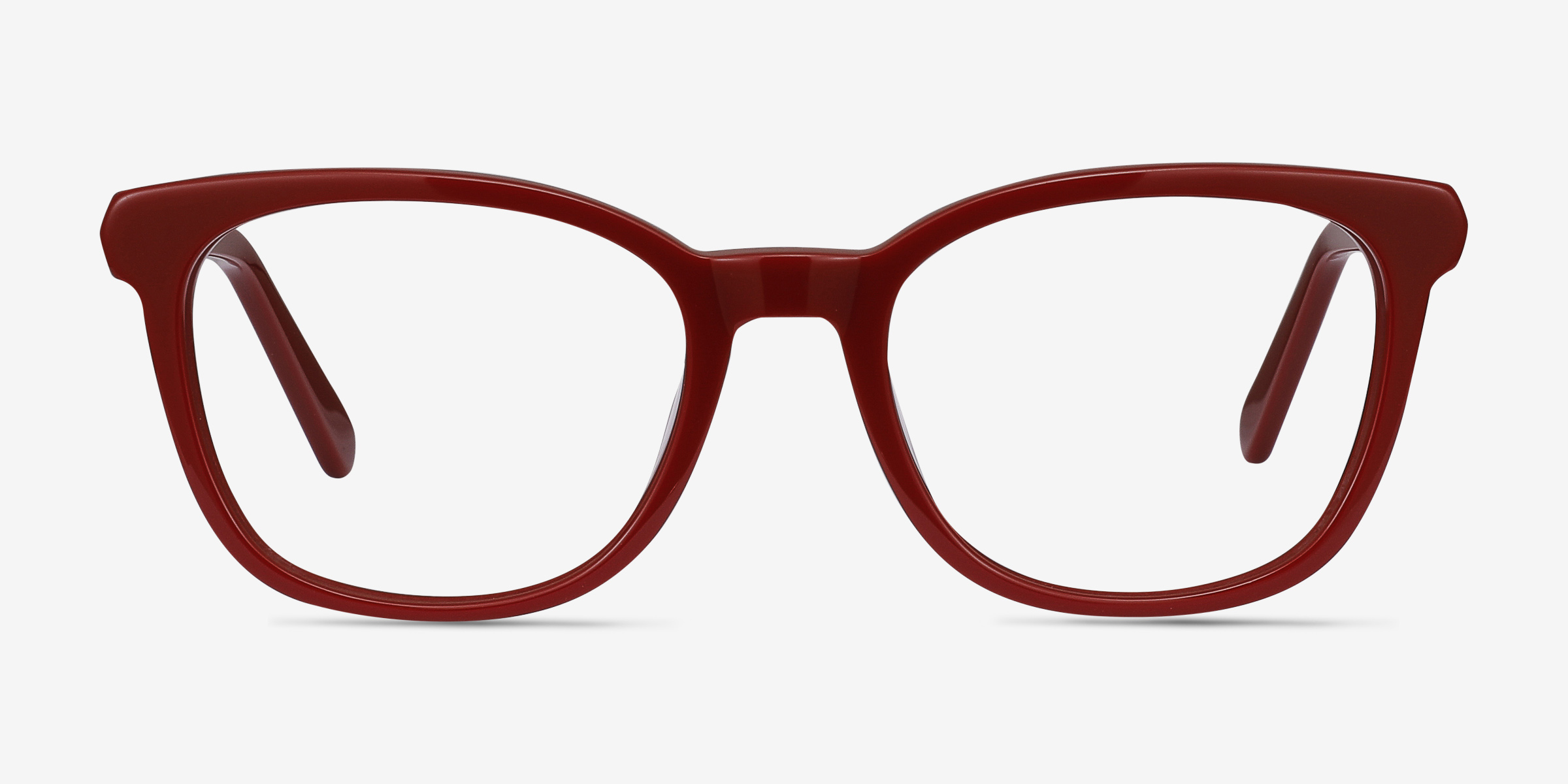 Kat Burgundy Acetate-metalMontures de lunettes de vue d'EyeBuyDirect, Vue de Face