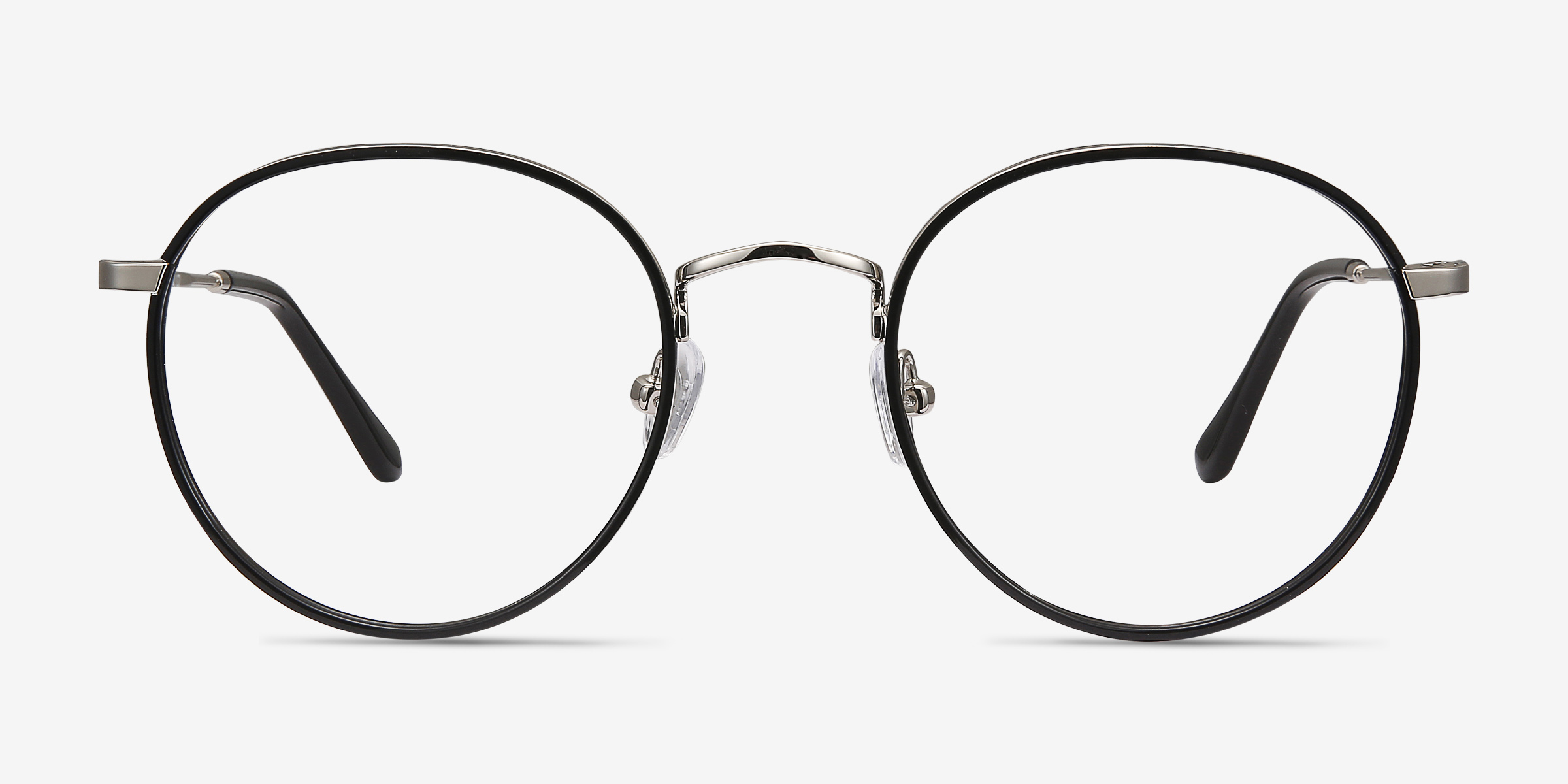 Alchemist Noir Acetate-metalMontures de lunettes de vue d'EyeBuyDirect, Vue de Face