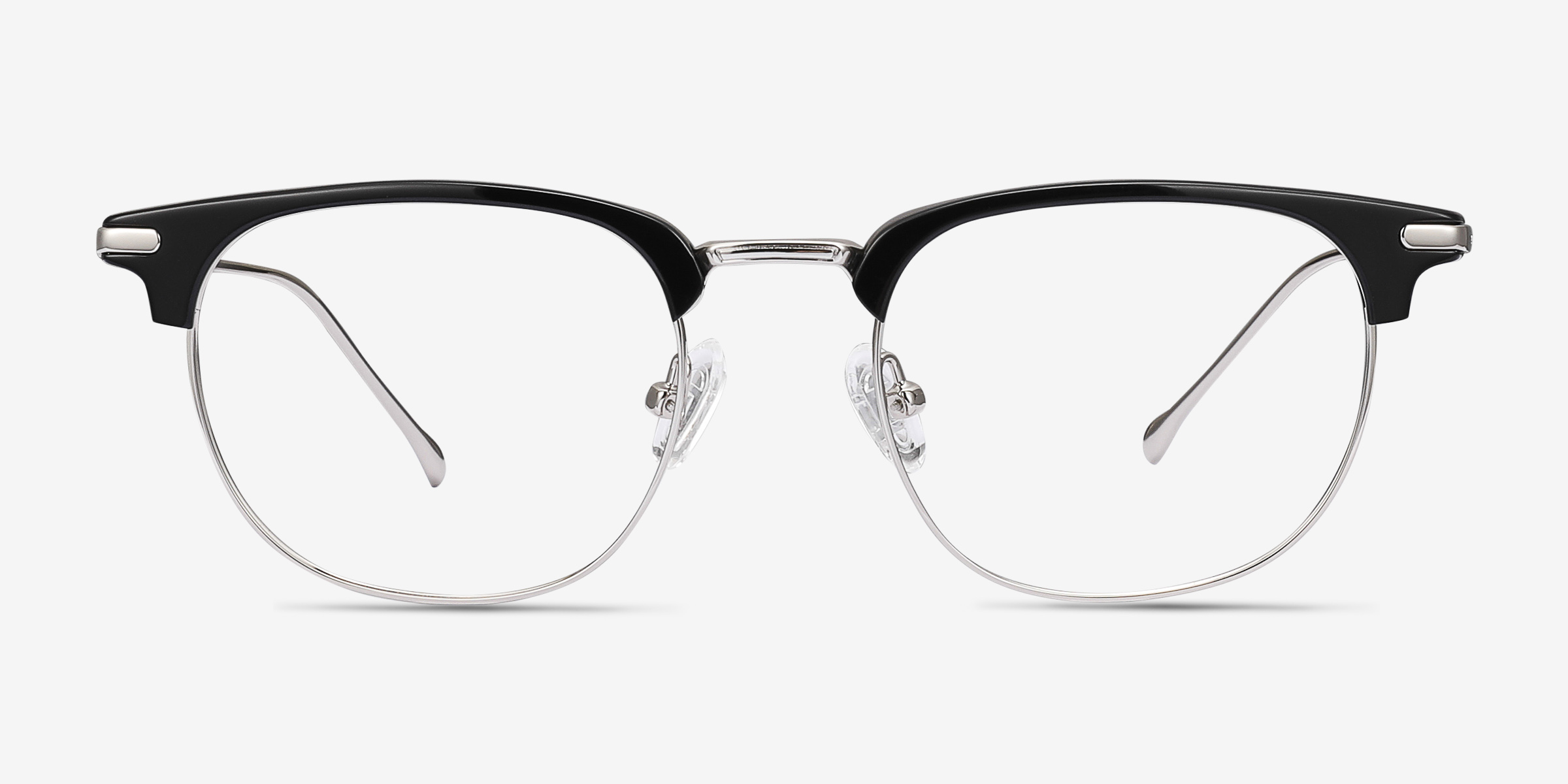 Relive Black Silver Acetate-metalMontures de lunettes de vue d'EyeBuyDirect, Vue de Face