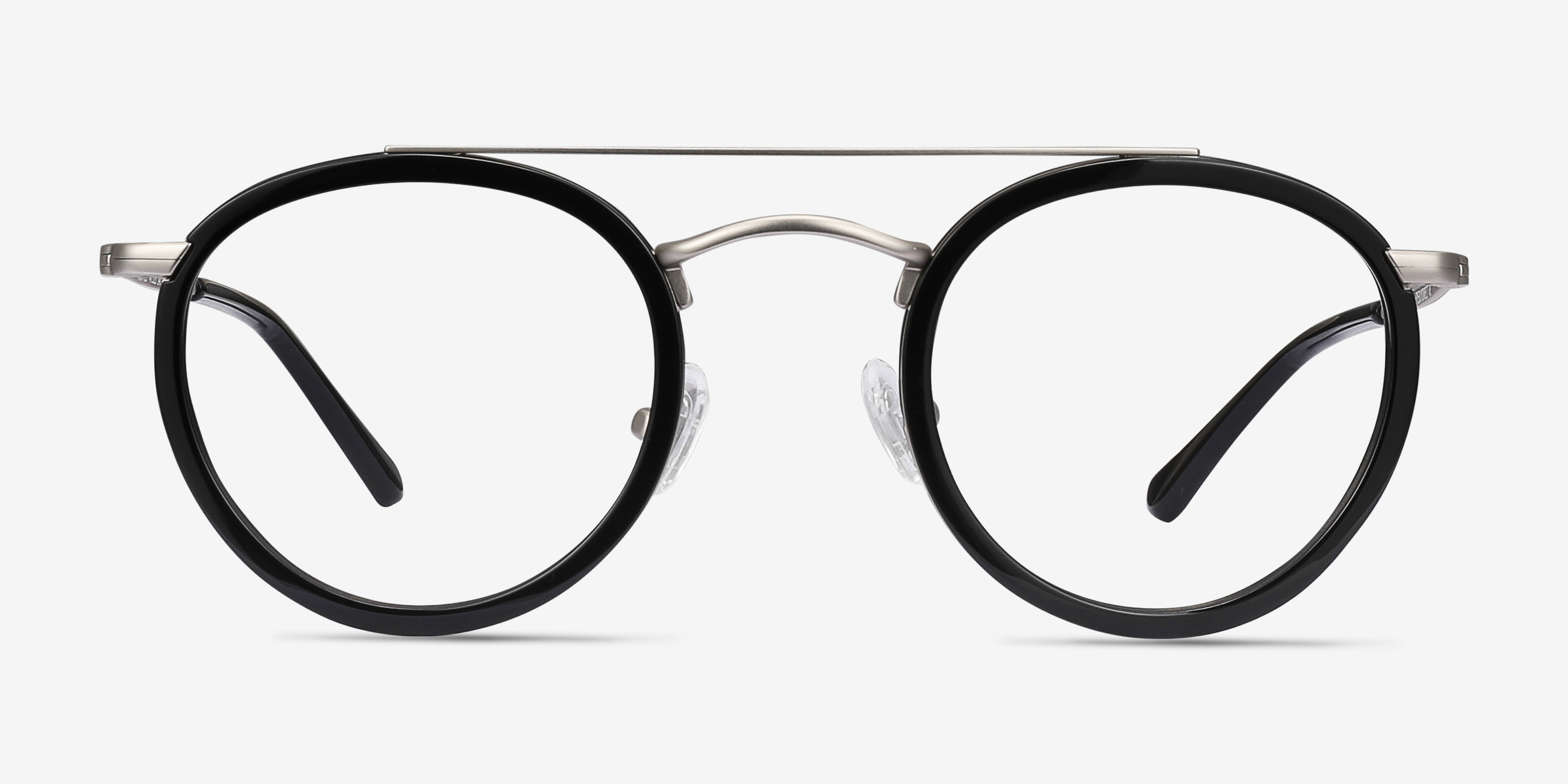 Architect Black Silver Acetate-metalMontures de lunettes de vue d'EyeBuyDirect, Vue de Face