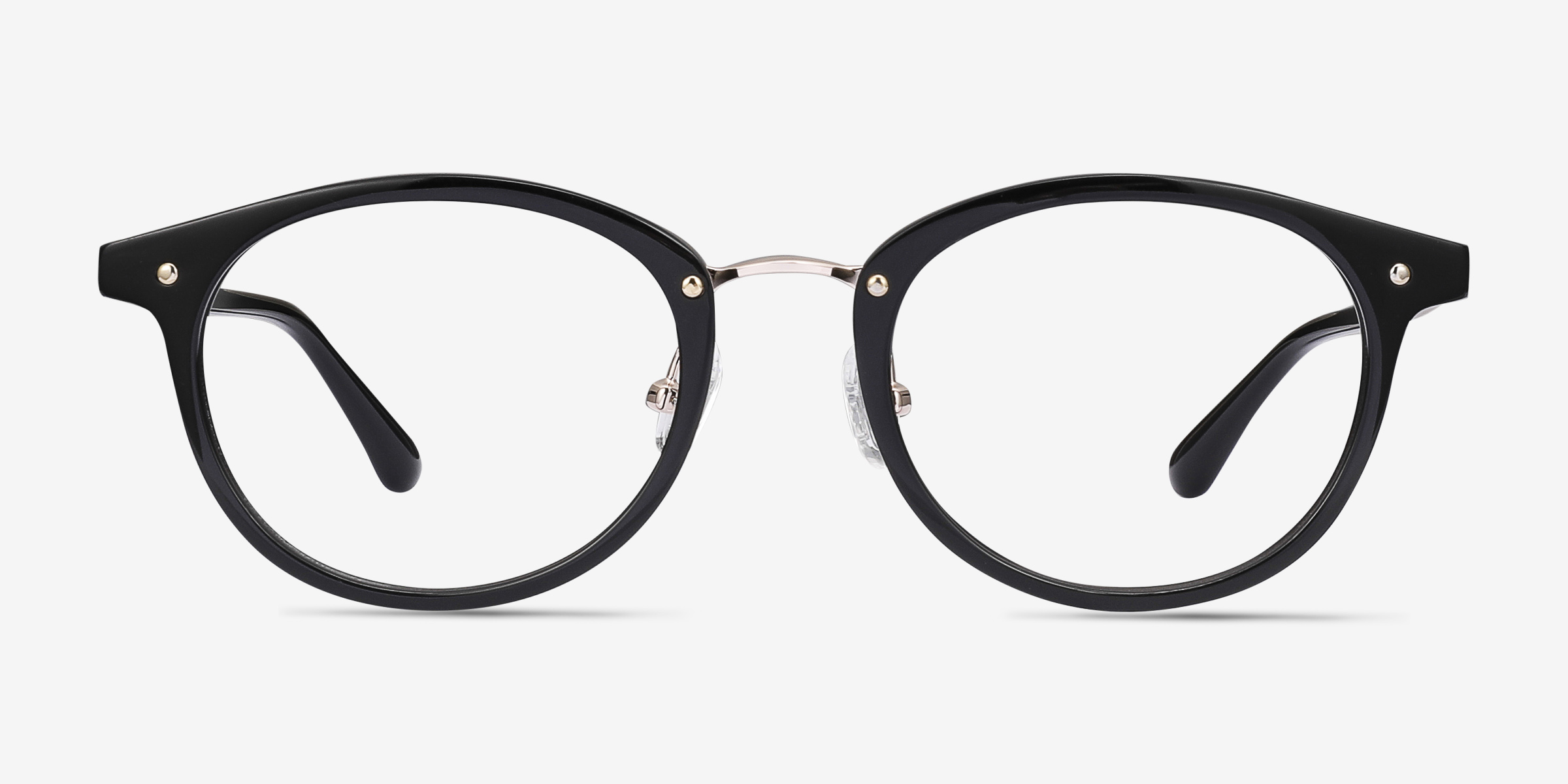 Fetching Black Golden MétalMontures de lunettes de vue d'EyeBuyDirect, Vue de Face