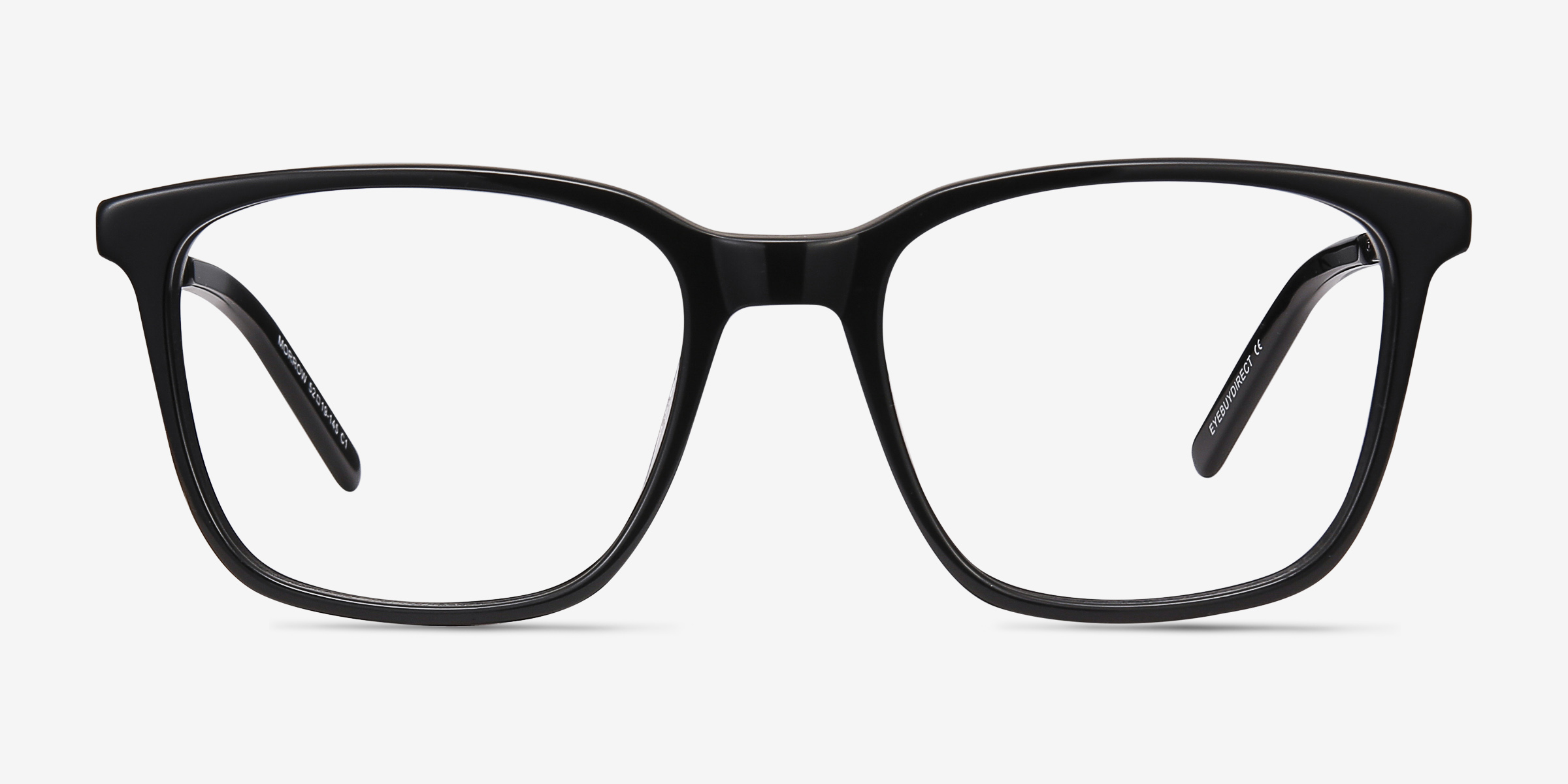 Morrow Noir Acetate-metalMontures de lunettes de vue d'EyeBuyDirect, Vue de Face