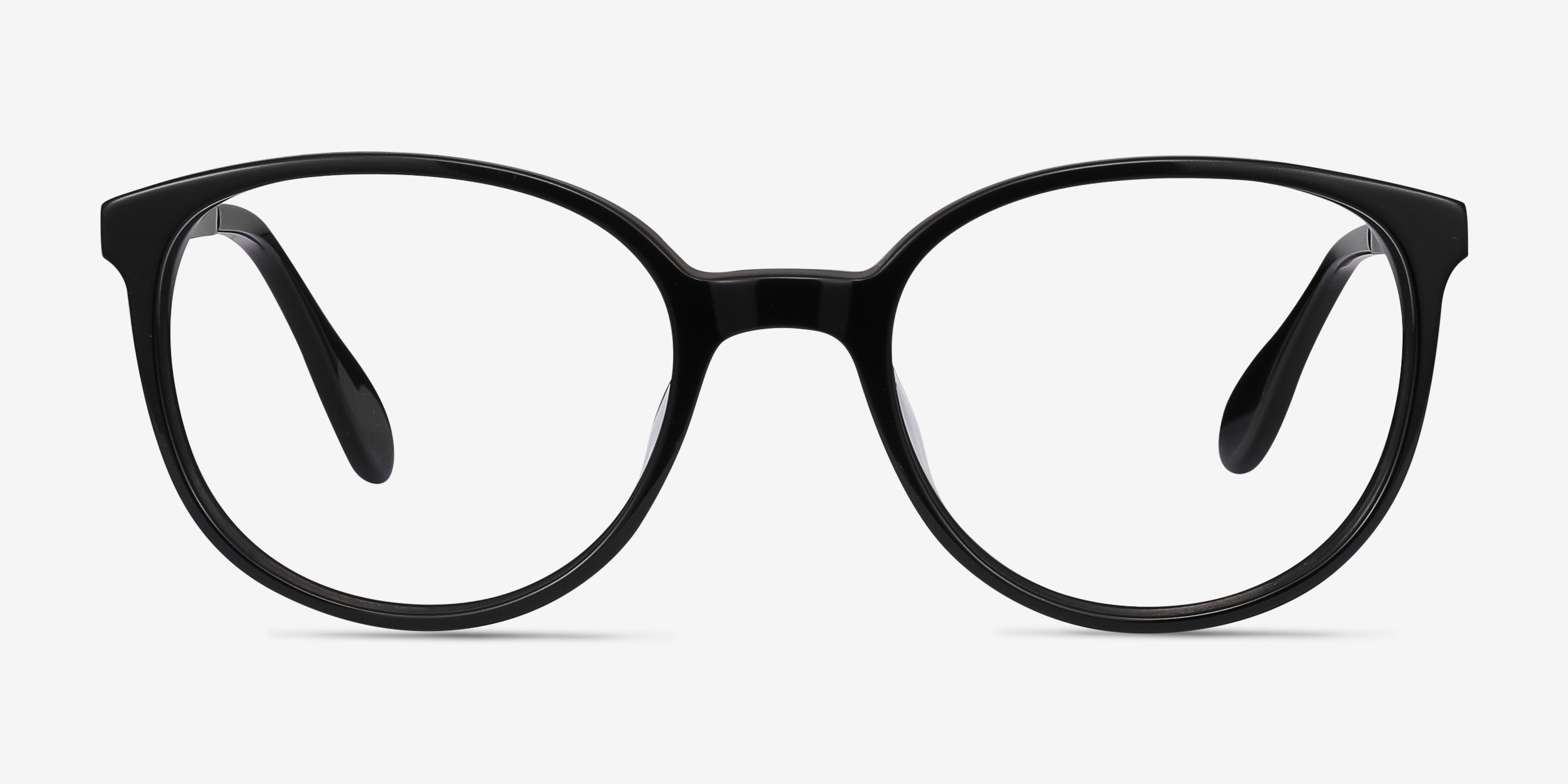Lucy Noir Acetate-metalMontures de lunettes de vue d'EyeBuyDirect, Vue de Face
