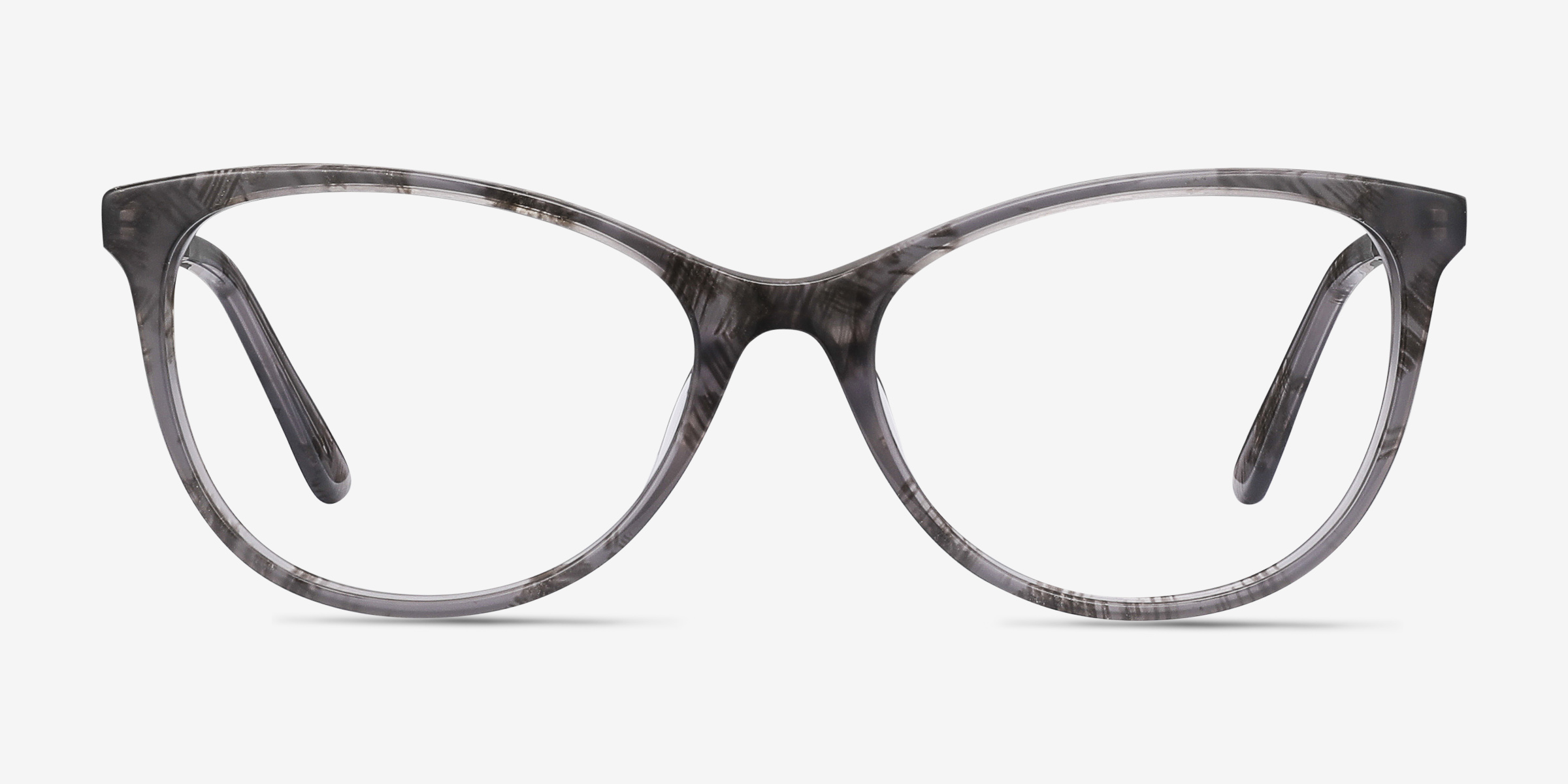 Cat's Meow Gray Floral Acetate-metalMontures de lunettes de vue d'EyeBuyDirect, Vue de Face