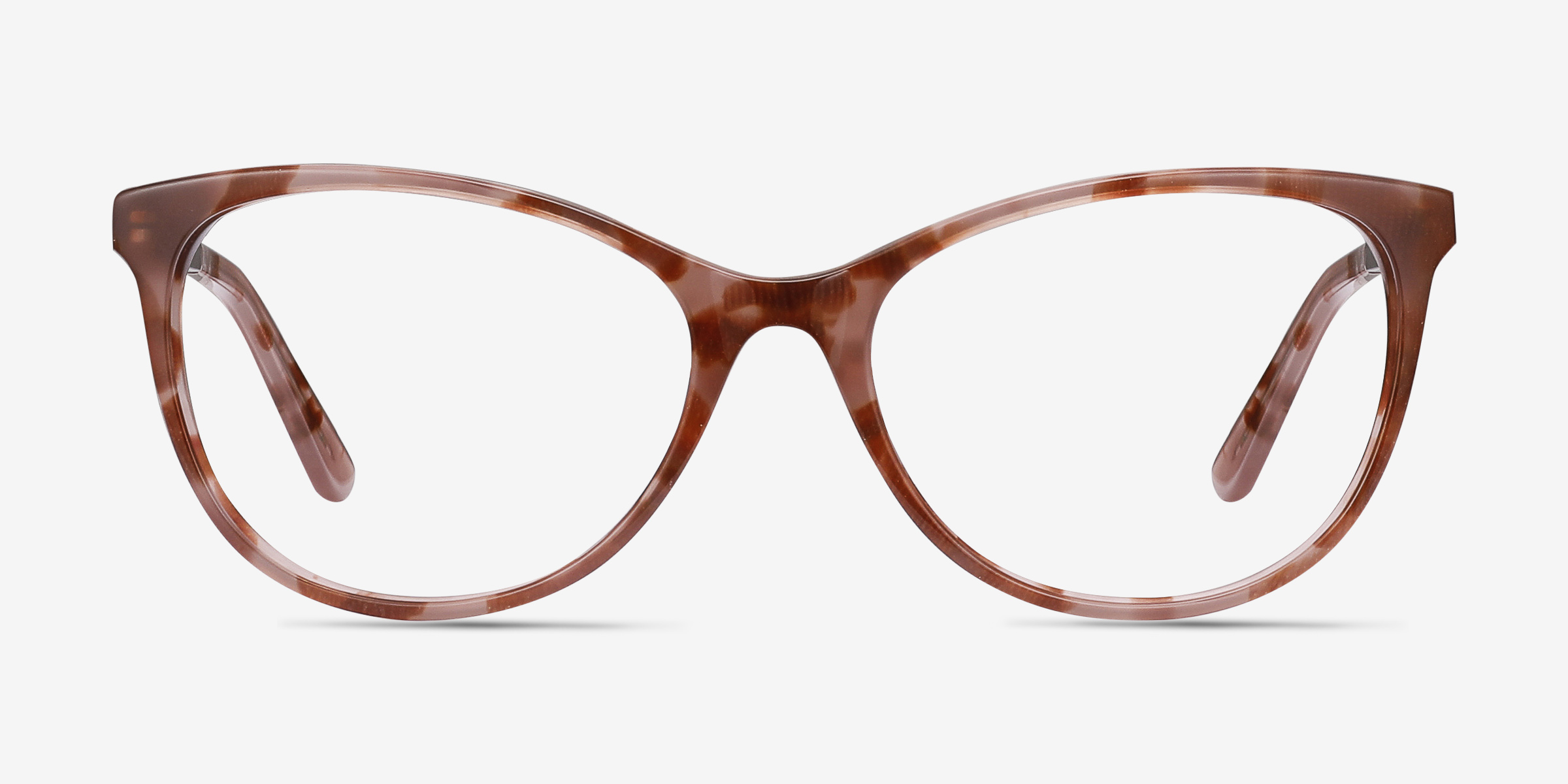 Cat's Meow Brown Floral Acetate-metalMontures de lunettes de vue d'EyeBuyDirect, Vue de Face