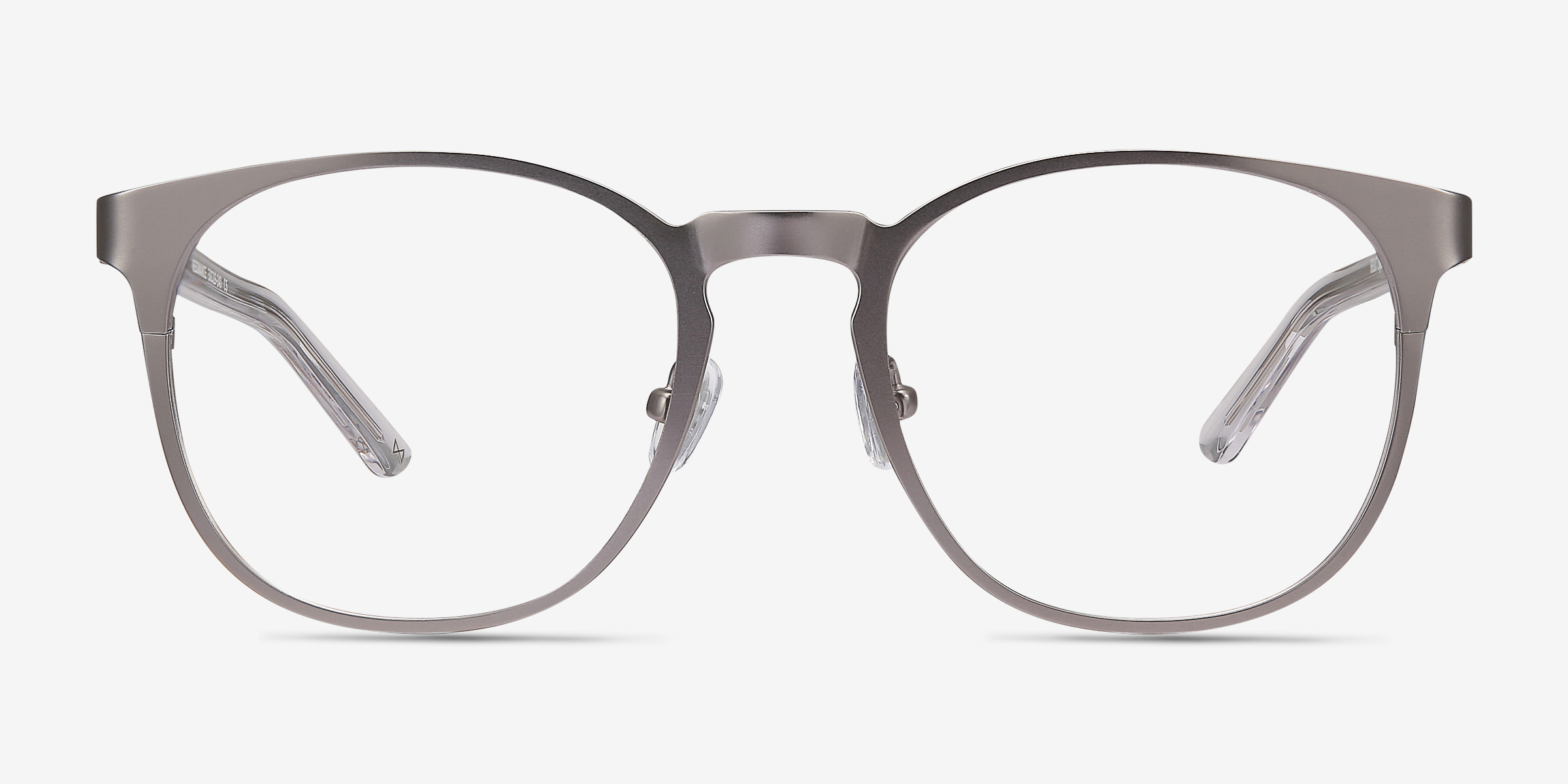 Resonance Gunmetal Acetate-metalMontures de lunettes de vue d'EyeBuyDirect, Vue de Face