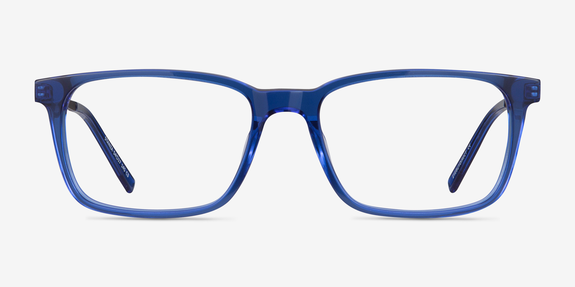 Stanza Bleu Acetate-metalMontures de lunettes de vue d'EyeBuyDirect, Vue de Face