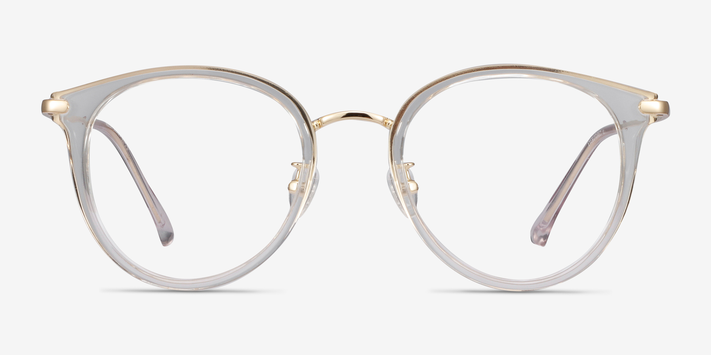 Hollie Transparent Plastic-metalMontures de lunettes de vue d'EyeBuyDirect, Vue de Face