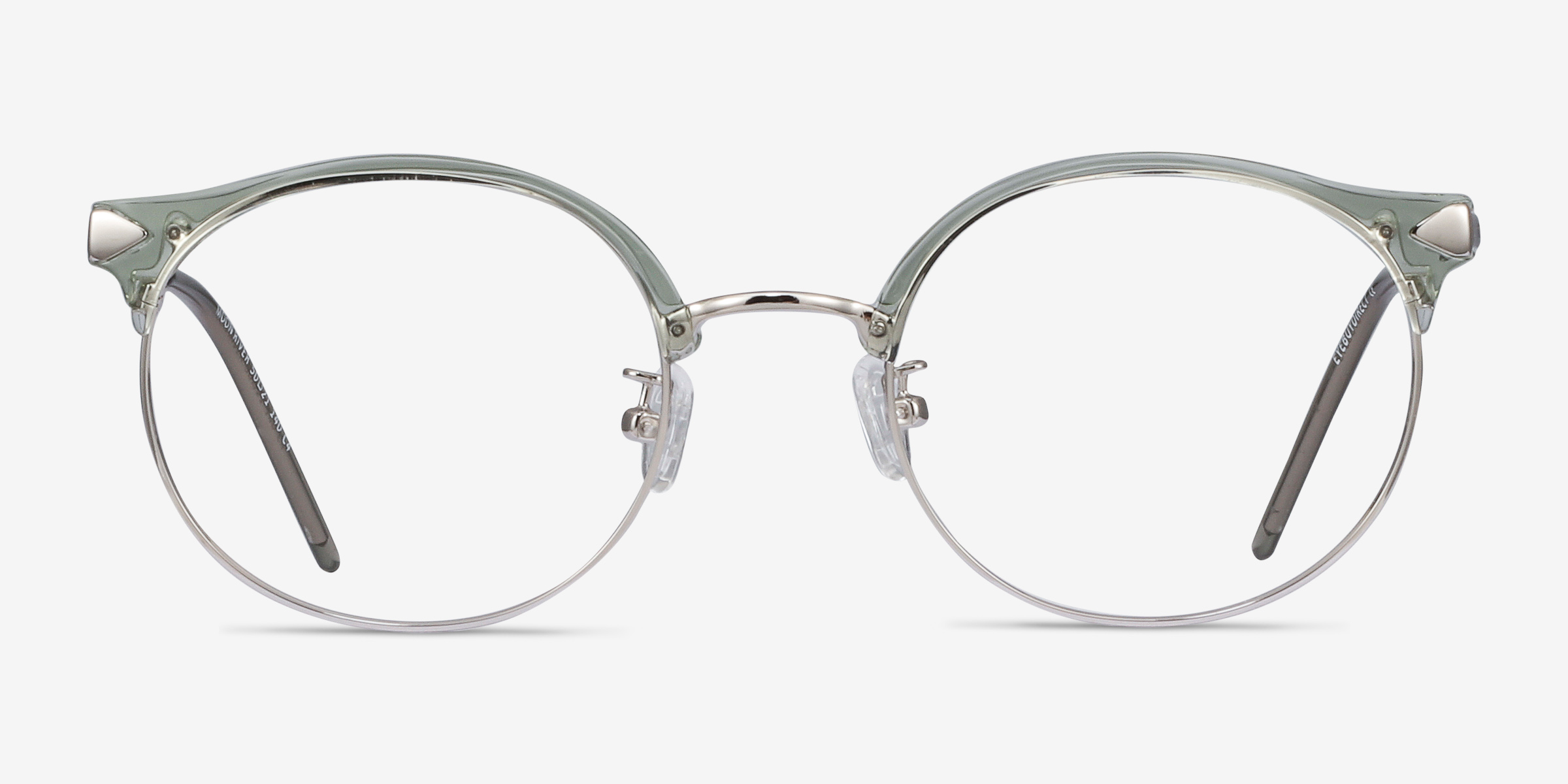 Moon River Clear Green Plastic-metalMontures de lunettes de vue d'EyeBuyDirect, Vue de Face