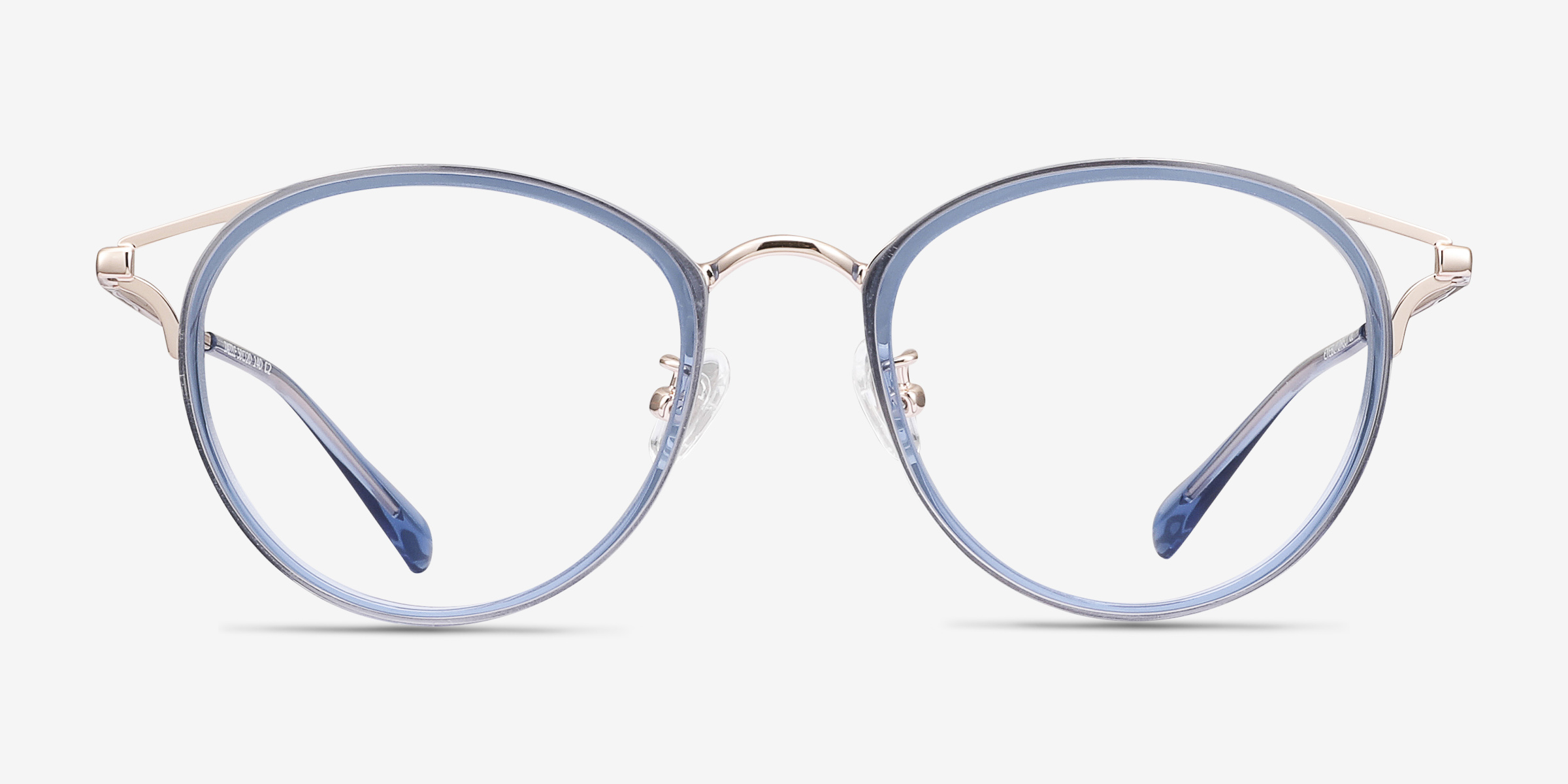 Dazzle Bleu Acetate-metalMontures de lunettes de vue d'EyeBuyDirect, Vue de Face