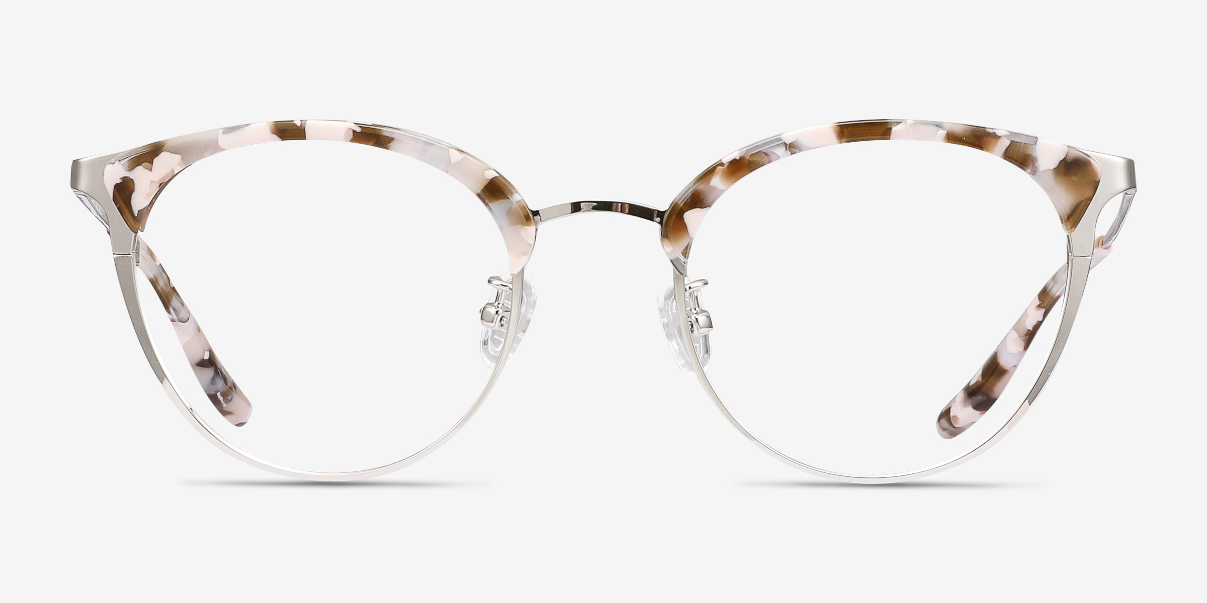 Bouquet Floral Silver Acetate-metalMontures de lunettes de vue d'EyeBuyDirect, Vue de Face