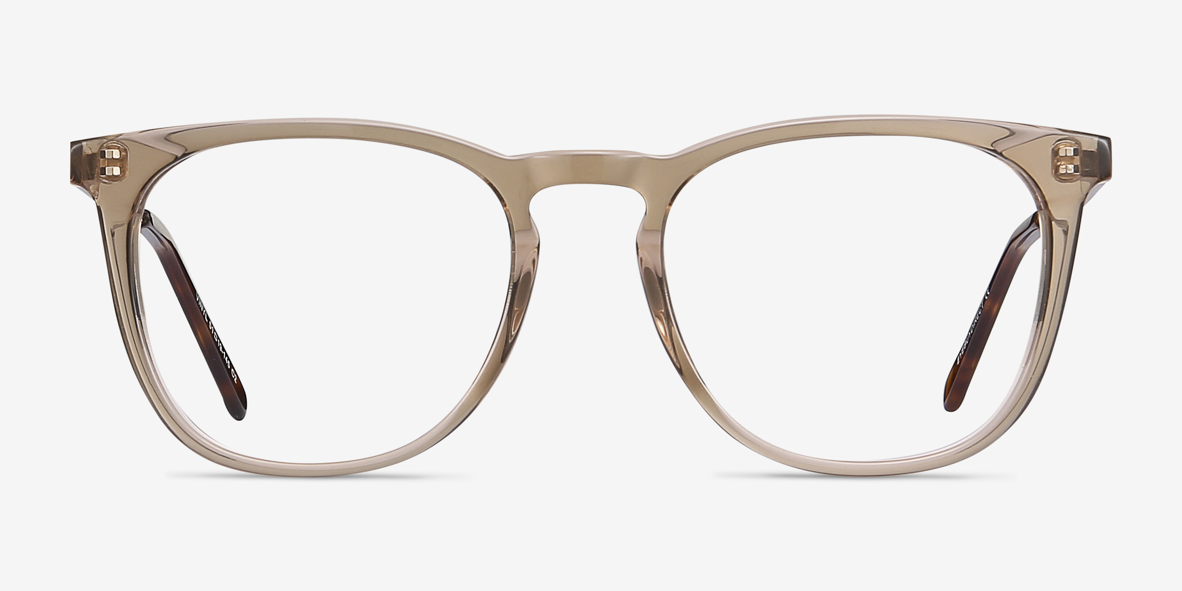 Vinyl Clear Brown Acetate-metalMontures de lunettes de vue d'EyeBuyDirect, Vue de Face