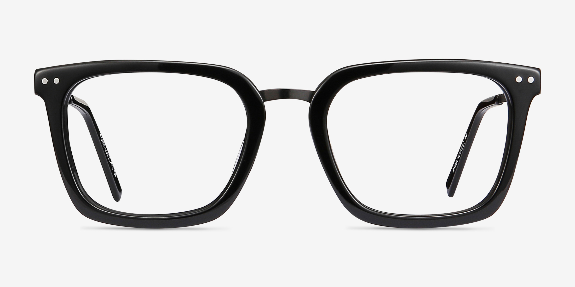 Poise Noir Acetate-metalMontures de lunettes de vue d'EyeBuyDirect, Vue de Face