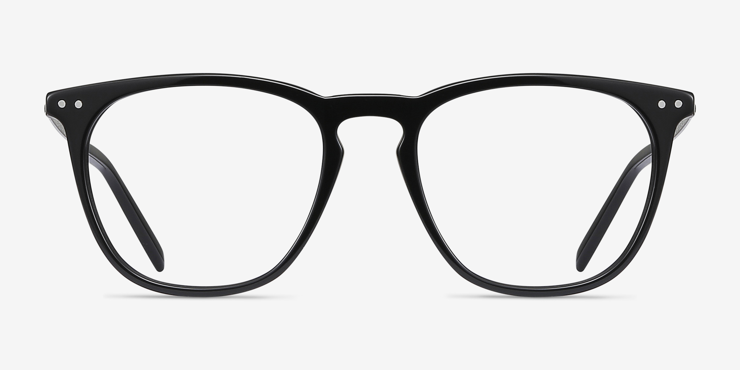 Distance Noir Acetate-metalMontures de lunettes de vue d'EyeBuyDirect, Vue de Face