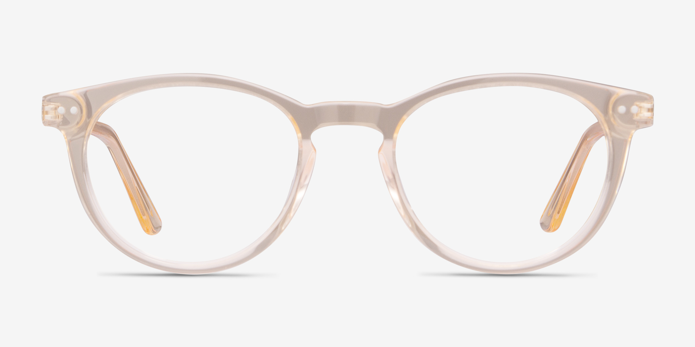Traveller Clear Melon Acetate-metalMontures de lunettes de vue d'EyeBuyDirect, Vue de Face