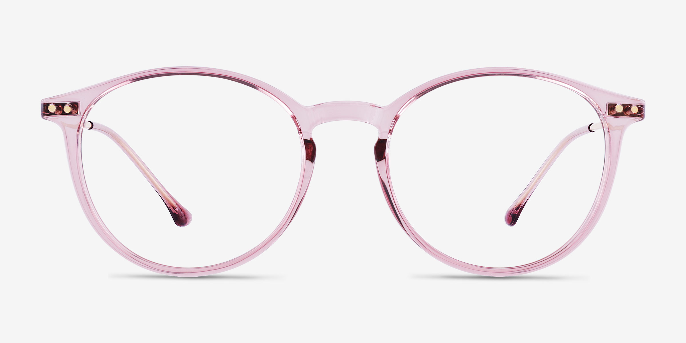 Amity Clear Purple Plastic-metalMontures de lunettes de vue d'EyeBuyDirect, Vue de Face