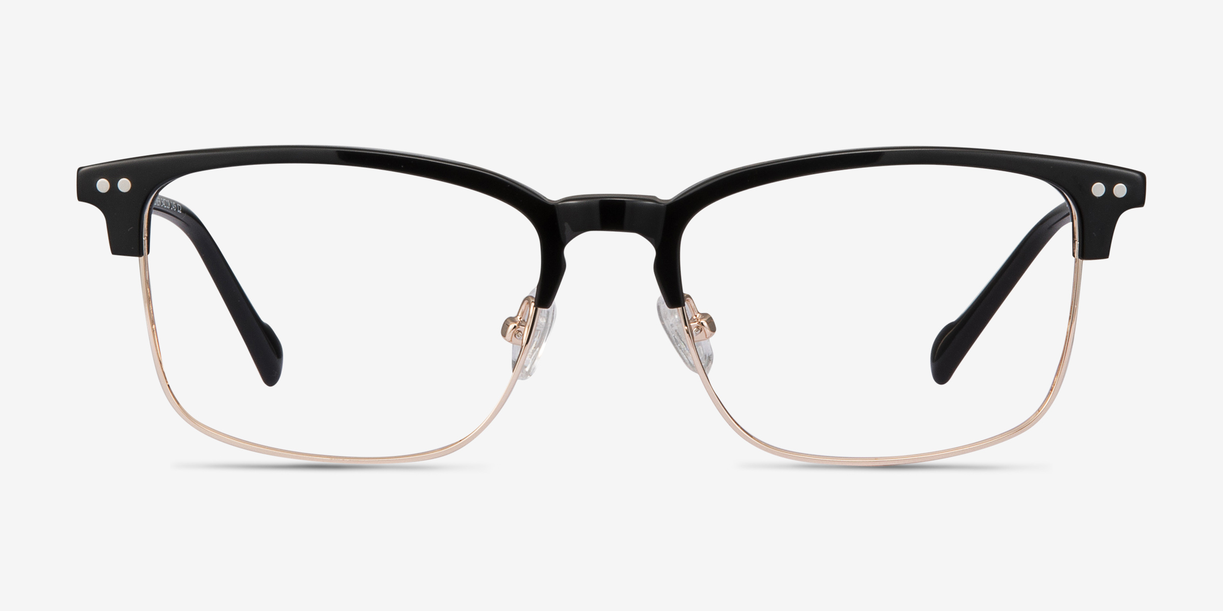 Explorer Noir Acetate-metalMontures de lunettes de vue d'EyeBuyDirect, Vue de Face