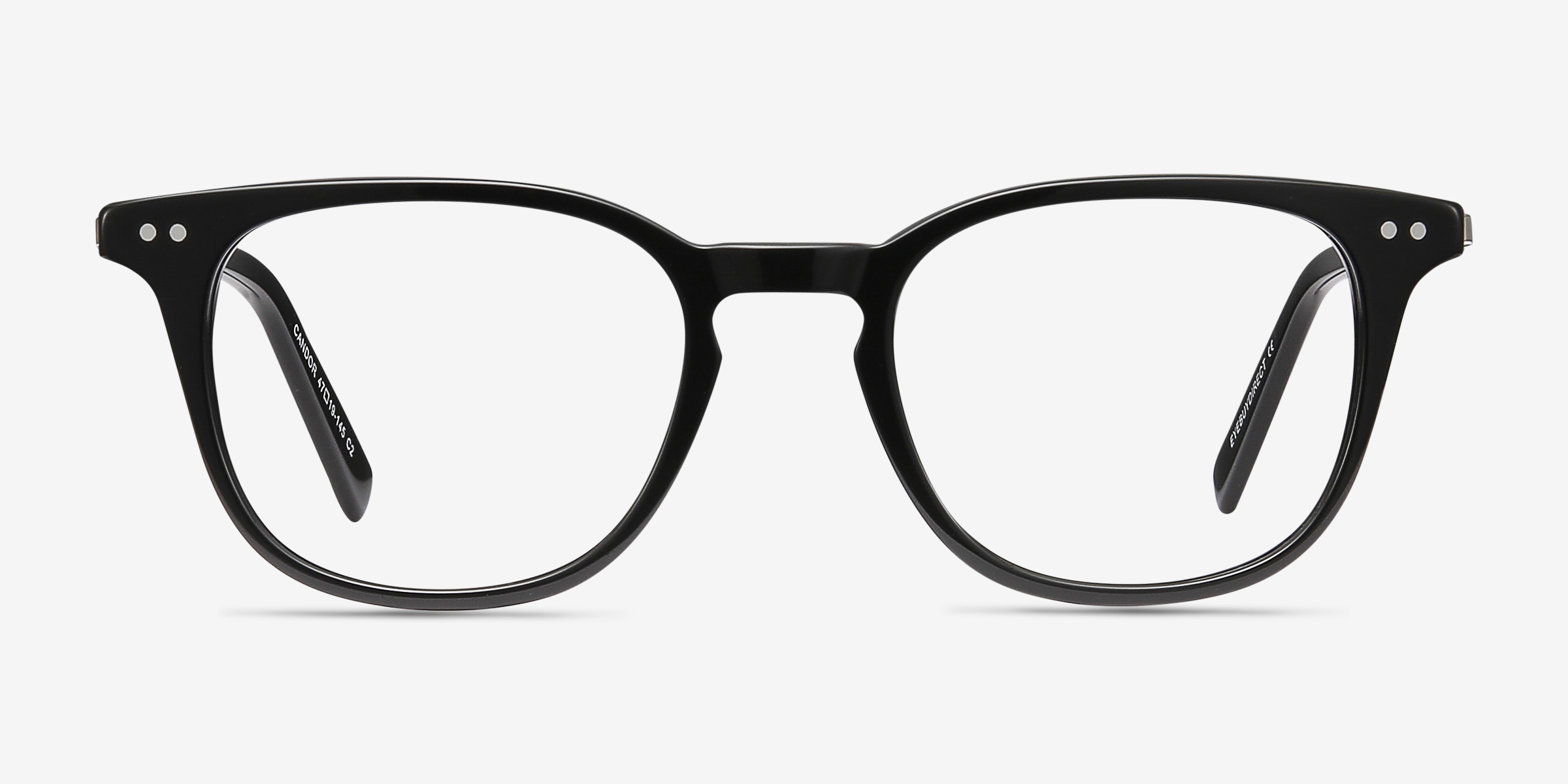 Candor Noir Acetate-metalMontures de lunettes de vue d'EyeBuyDirect, Vue de Face