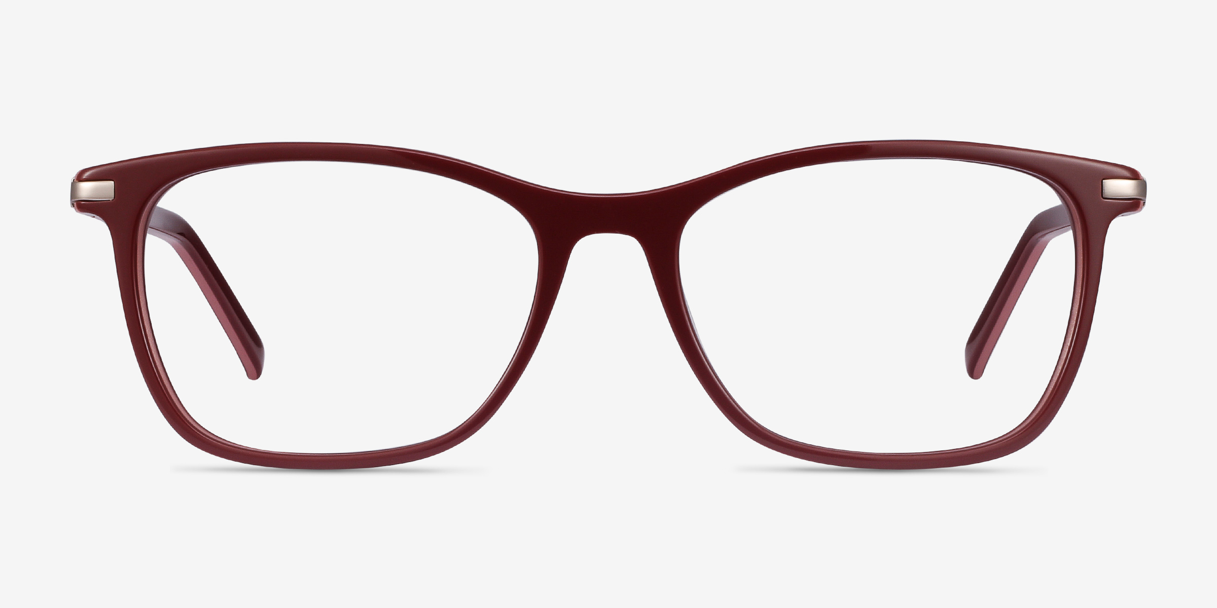 Field Burgundy Acetate-metalMontures de lunettes de vue d'EyeBuyDirect, Vue de Face