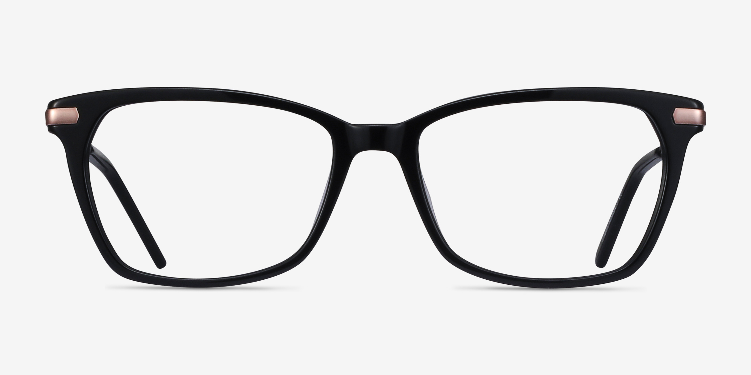 Forward Noir Acetate-metalMontures de lunettes de vue d'EyeBuyDirect, Vue de Face