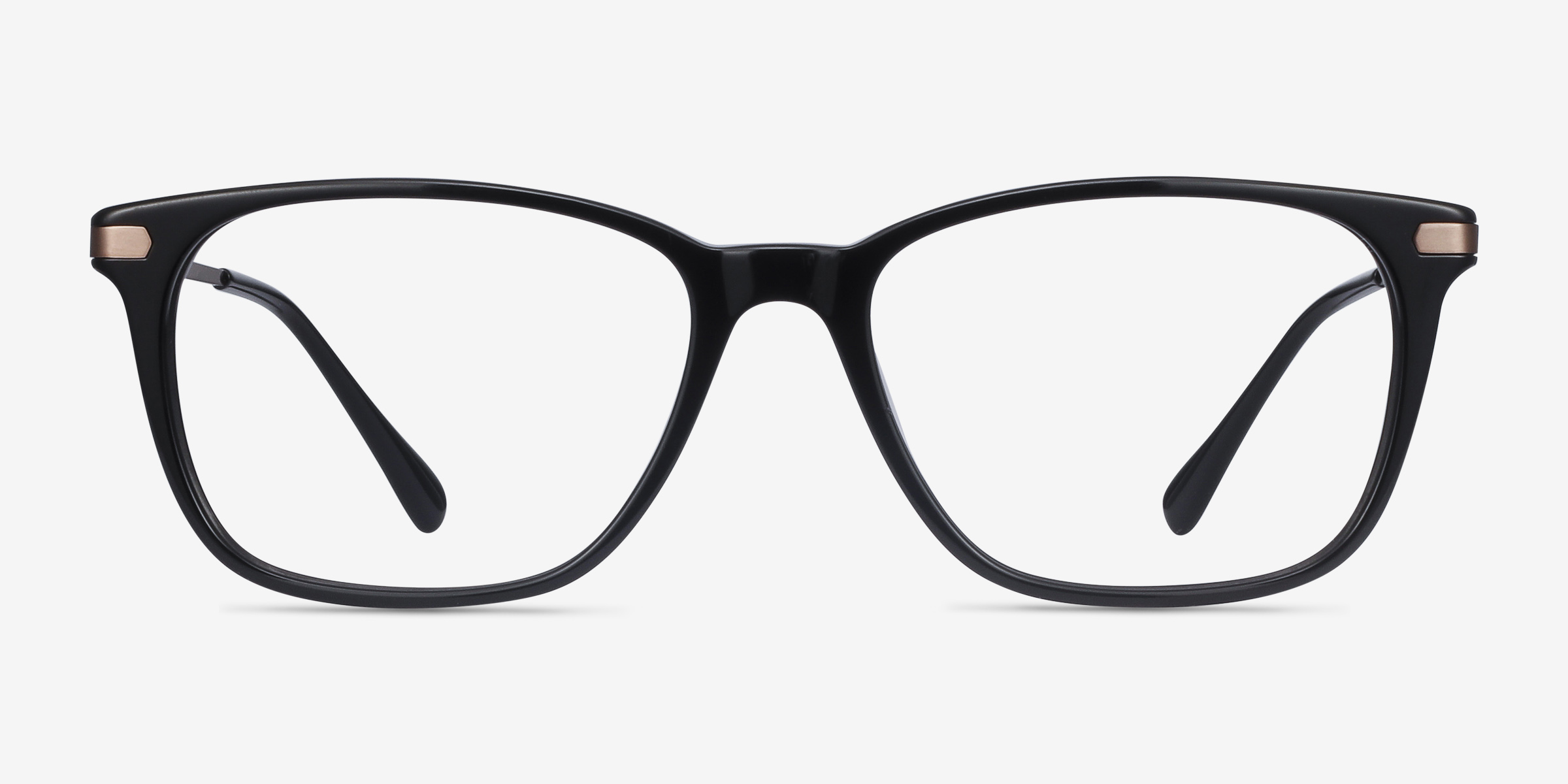 Plaza Noir Acetate-metalMontures de lunettes de vue d'EyeBuyDirect, Vue de Face