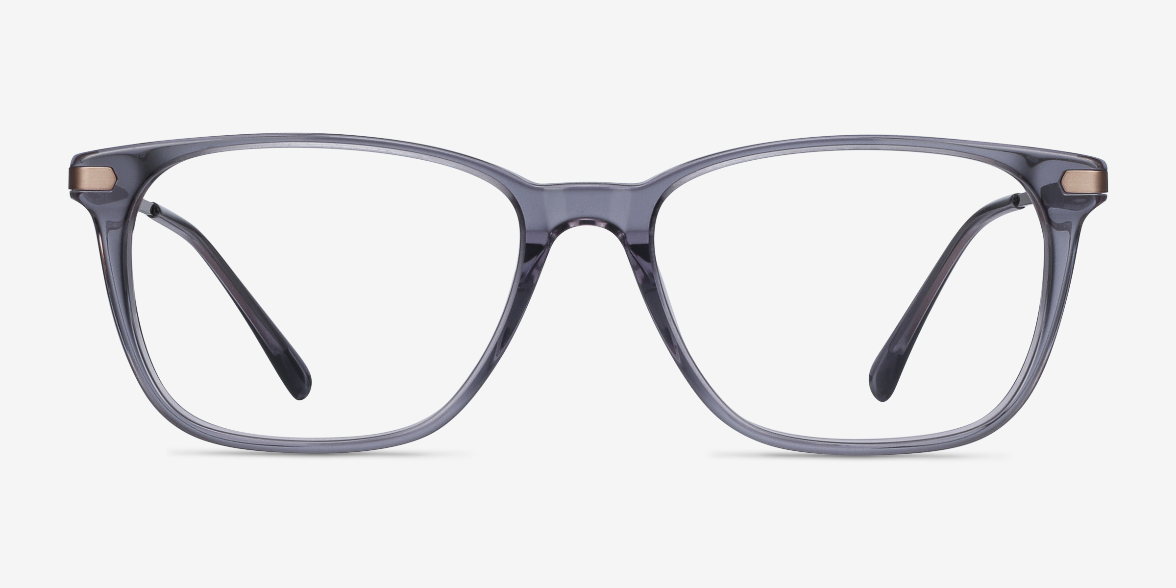 Plaza Gris Acetate-metalMontures de lunettes de vue d'EyeBuyDirect, Vue de Face