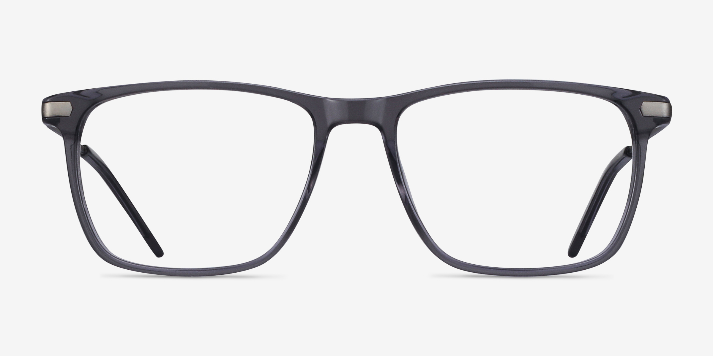 Envision Gris Acetate-metalMontures de lunettes de vue d'EyeBuyDirect, Vue de Face