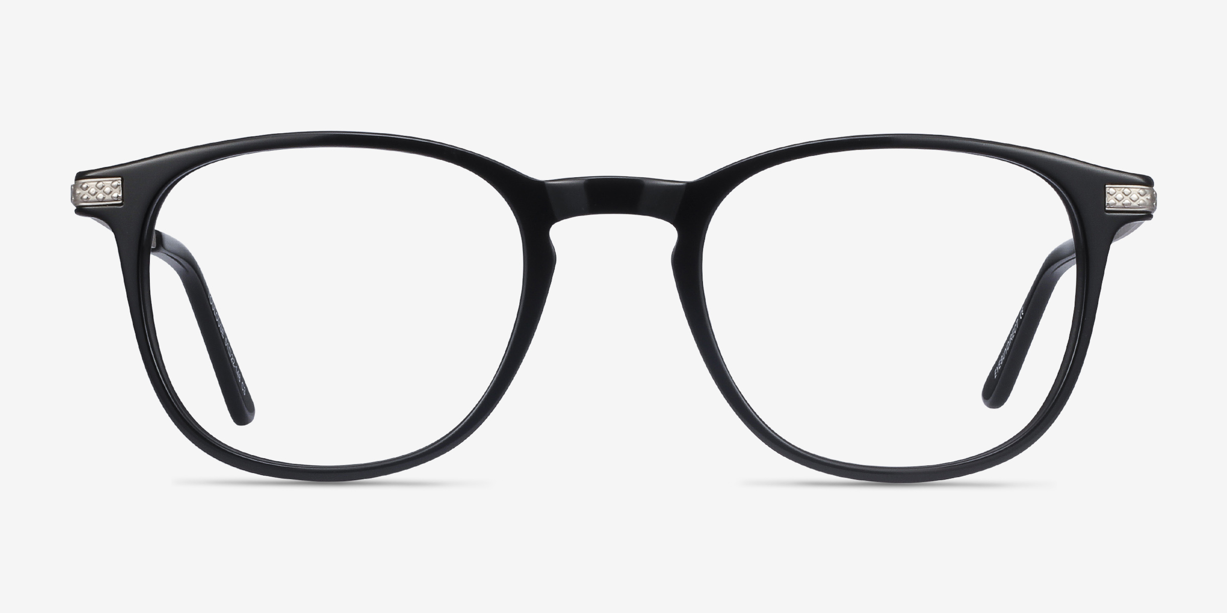 Toulouse Noir Acetate-metalMontures de lunettes de vue d'EyeBuyDirect, Vue de Face