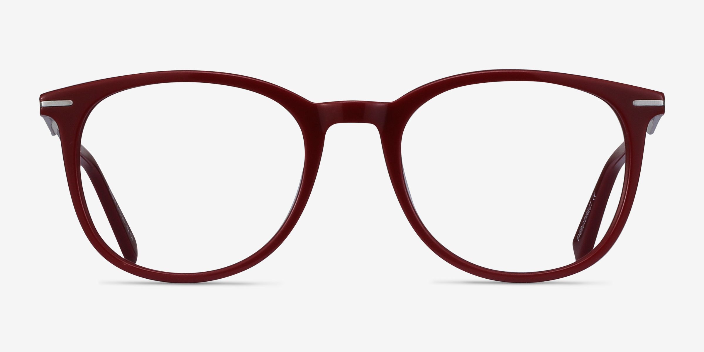 Ninah Burgundy Acetate-metalMontures de lunettes de vue d'EyeBuyDirect, Vue de Face