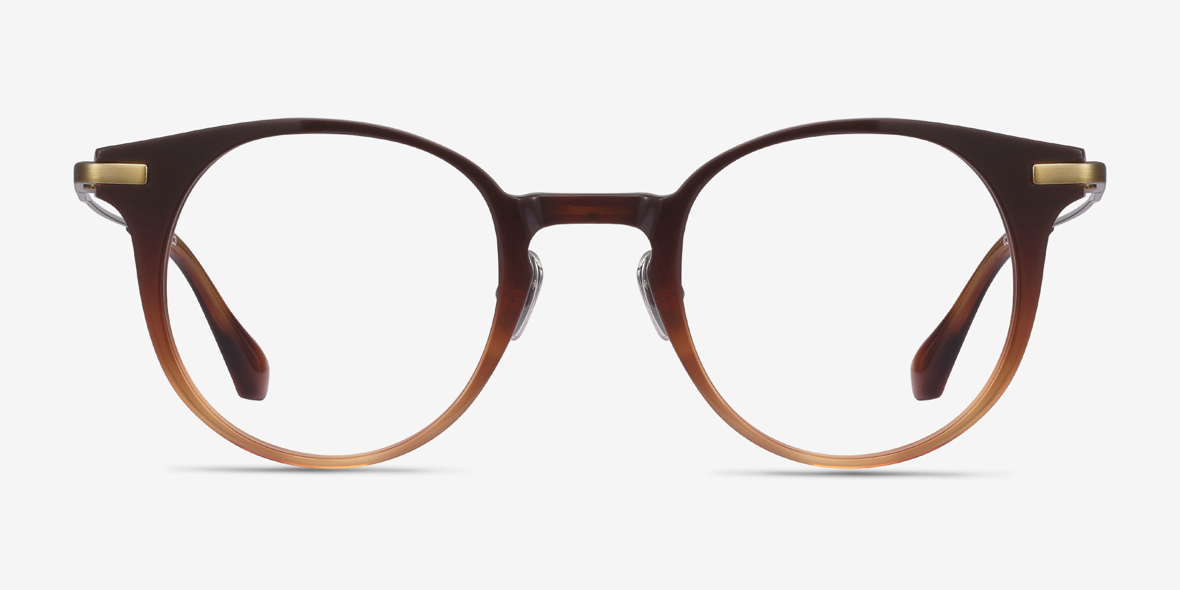 Lazzi Brun MétalMontures de lunettes de vue d'EyeBuyDirect, Vue de Face