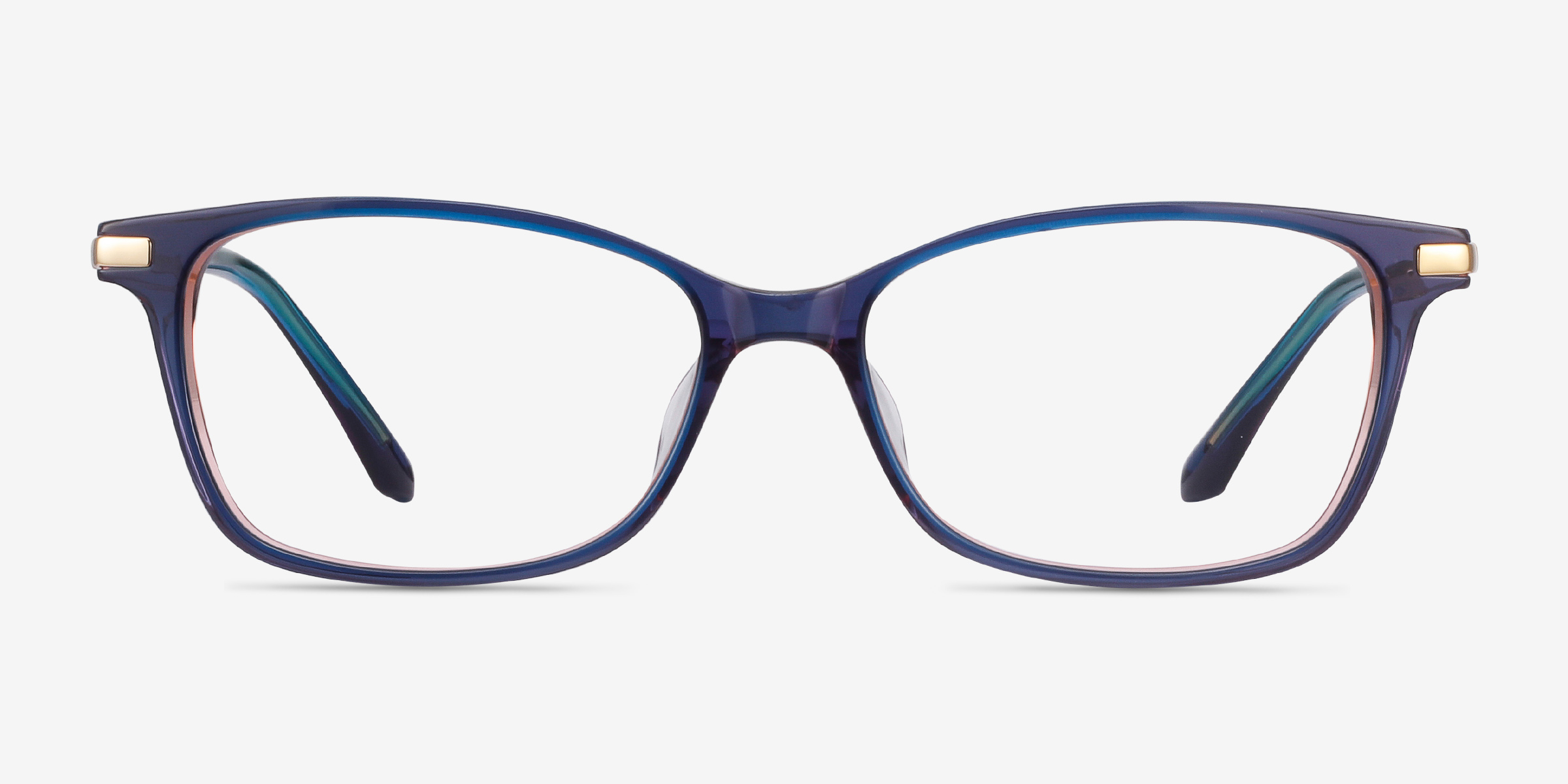 Vanda Bleu Acetate-metalMontures de lunettes de vue d'EyeBuyDirect, Vue de Face