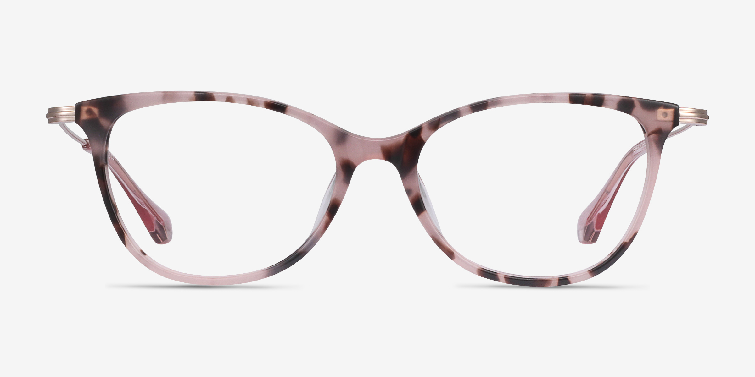 Idylle Pink Tortoise Acetate-metalMontures de lunettes de vue d'EyeBuyDirect, Vue de Face